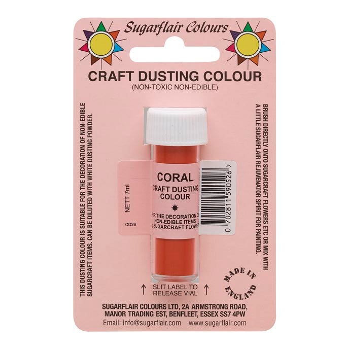 Sugarflair Poudre Colorée Artisanale - Coral 7g