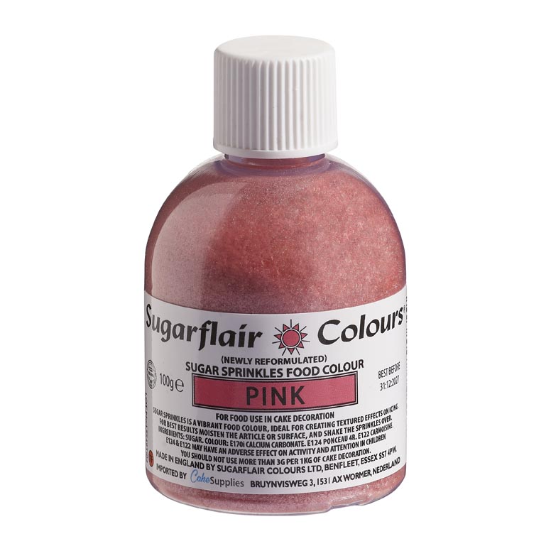 Sugarflair Sprinkles en Sucre - Rose - 100 g