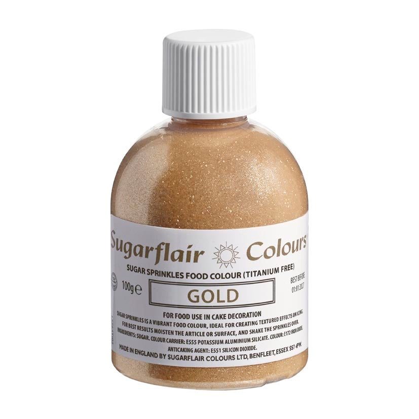 Saupoudres de sucre Sugarflair -Or- E171 Libre 100g