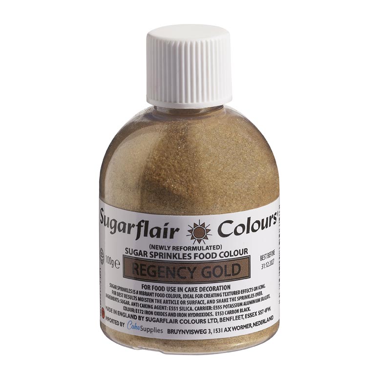 Sugarflair Sprinkles en Sucre - Or Régence - 100g