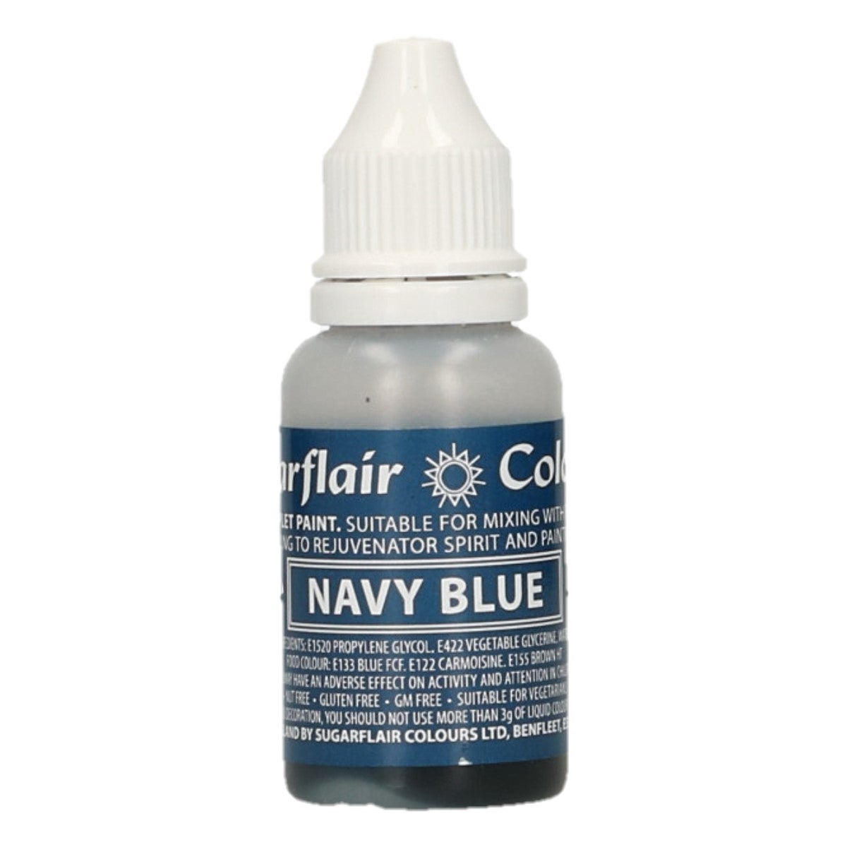 Sugarflair Peinture Alimentaire Droplet - Navy Blue - 14 mL