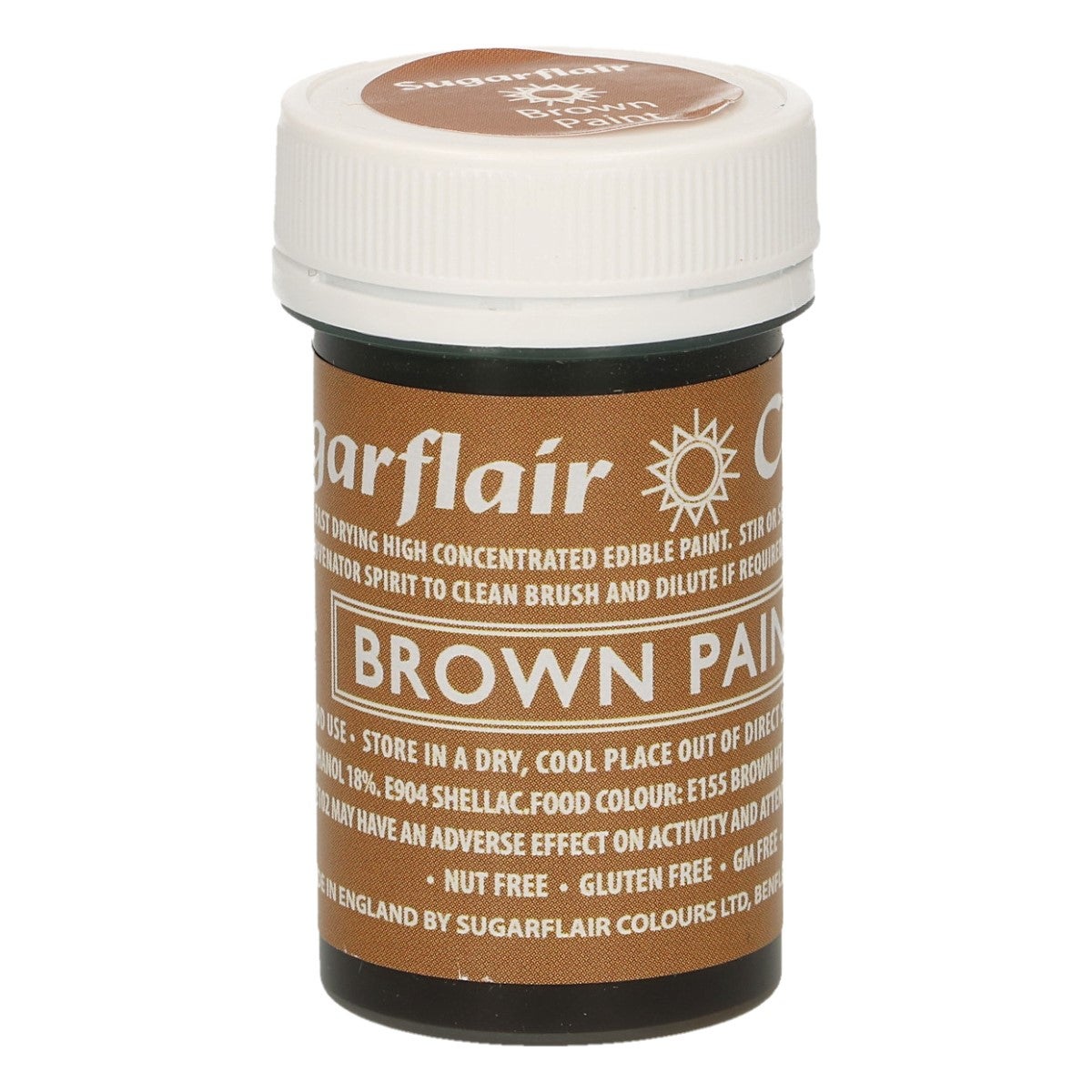 Sugarflair Peinture Mate Alimentaire Marron 20g
