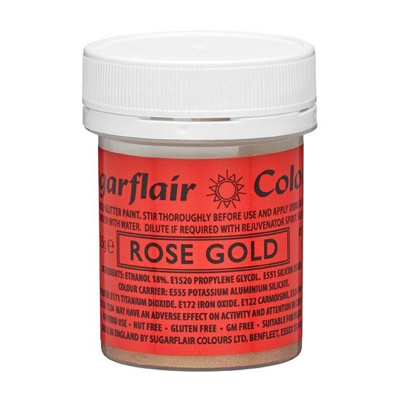 Sugarflair Peinture alimentaire Brillante -Or Rose- 35g