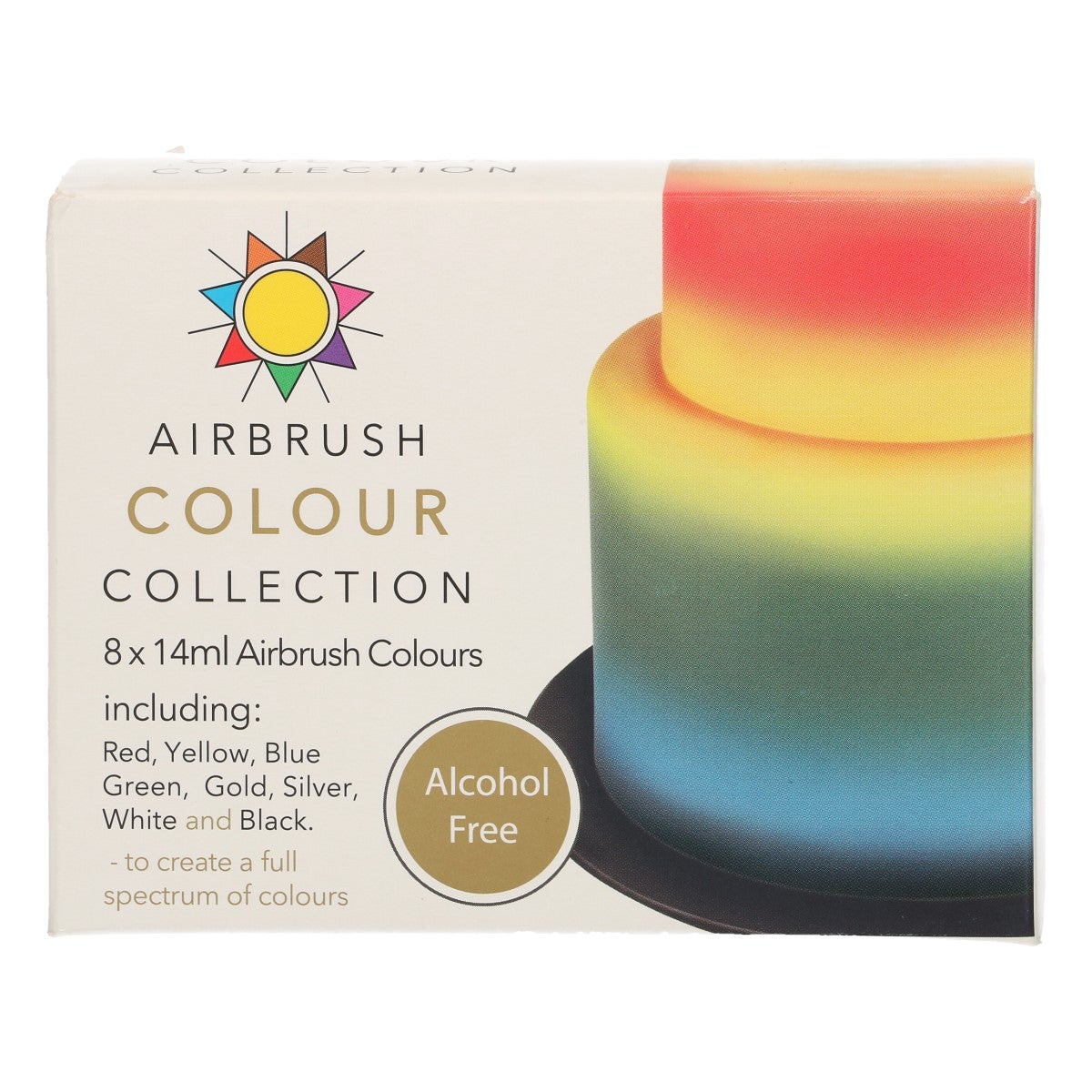 Sugarflair Collection Colorant Aérographe Sans Alcool 8x14mL