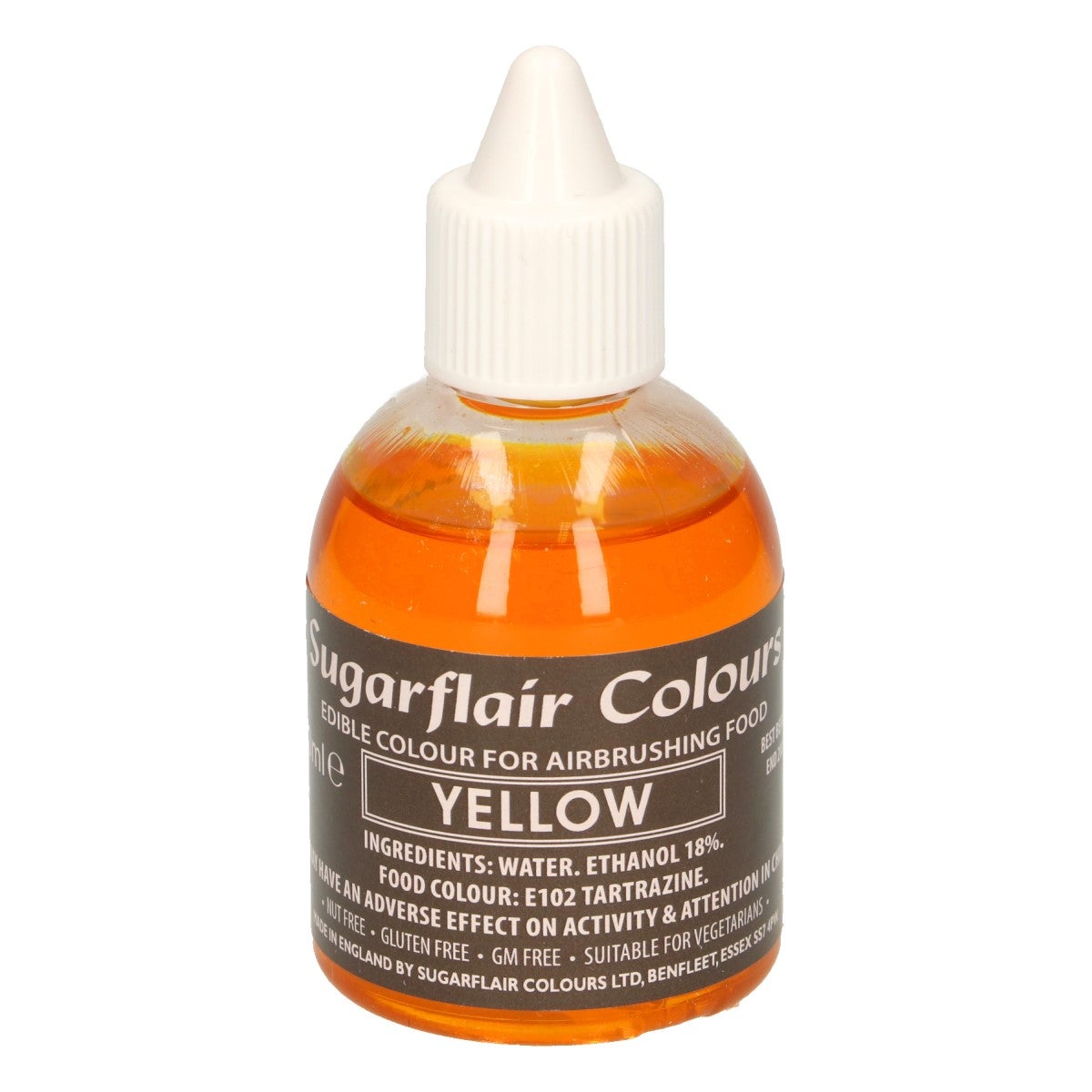Sugarflair Colorant Aérographe Jaune 60ml