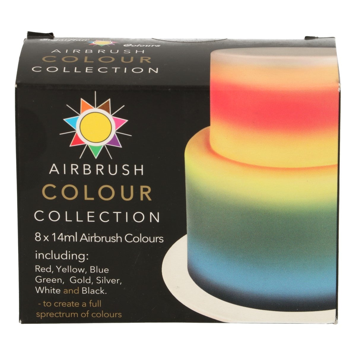 Sugarflair Colorants Aérographe Collection 8x14ml