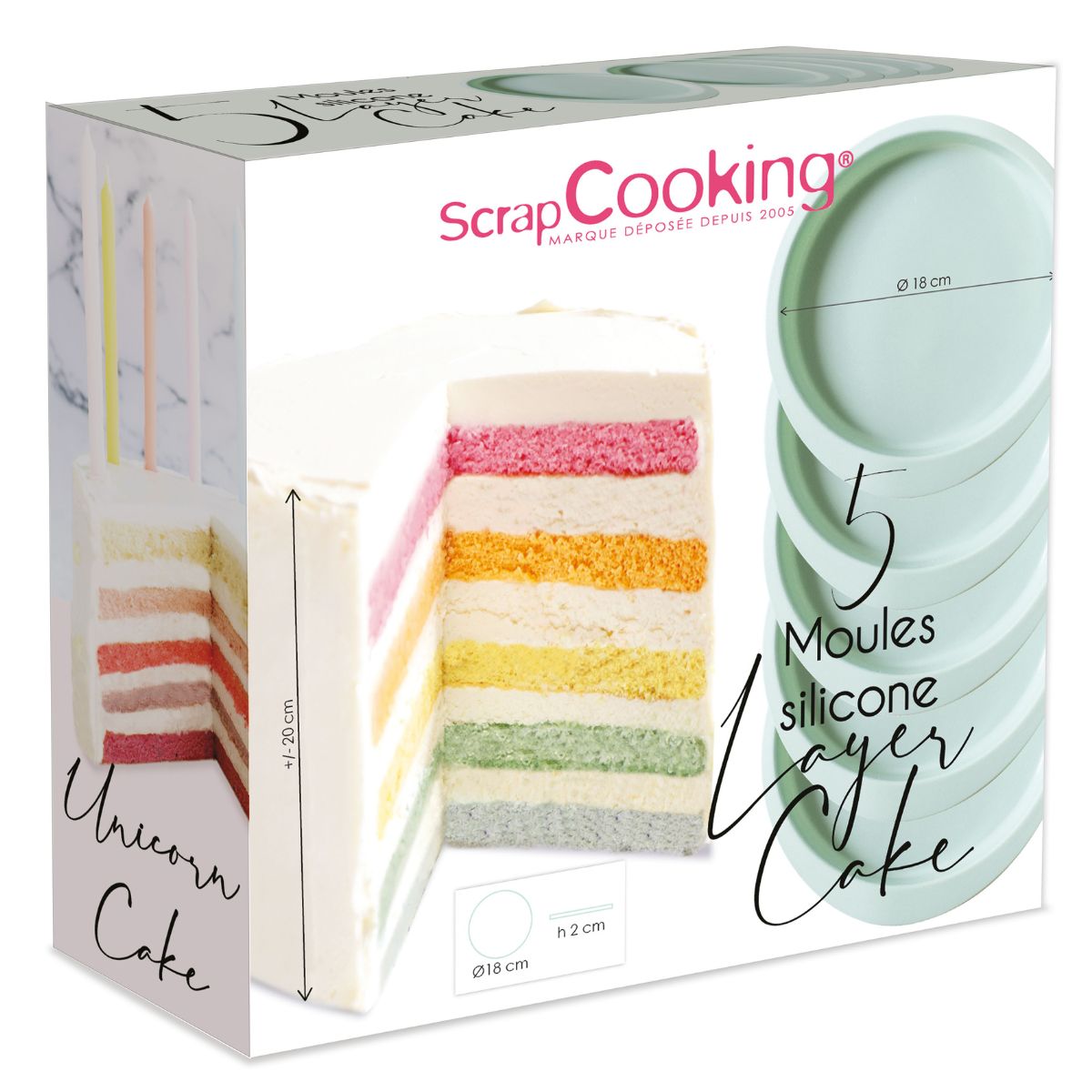 Scrapcooking Moules en silicone pour gâteaux à étages pk/5