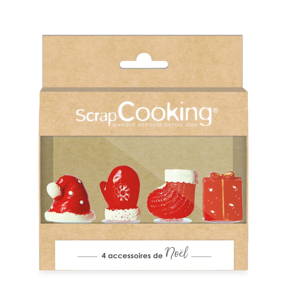 Scrapcooking Noël Plastic Cake Toppers set/4