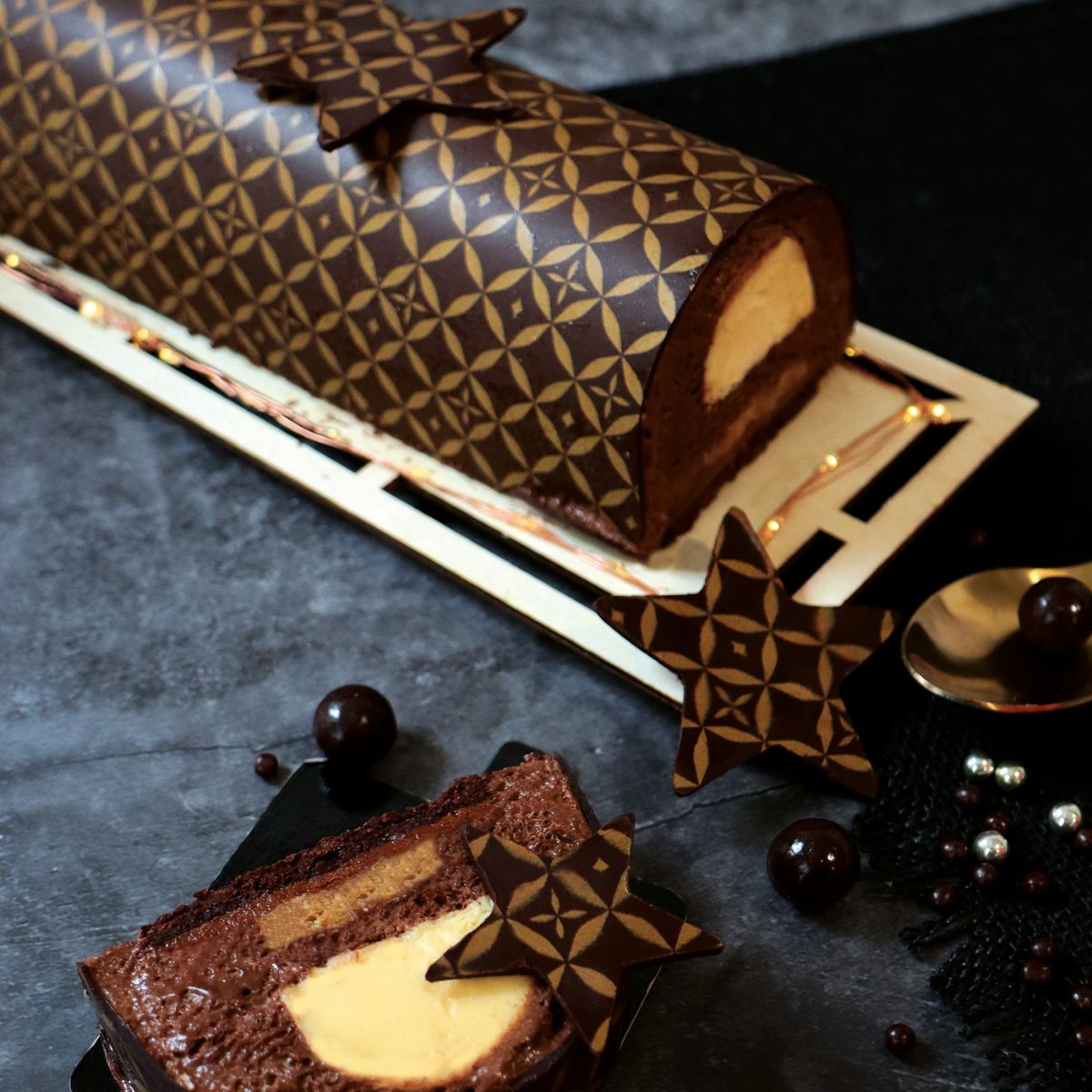 Scrapcooking Chocolat Feuilles Transfert pk/2 - Sweet Xmas