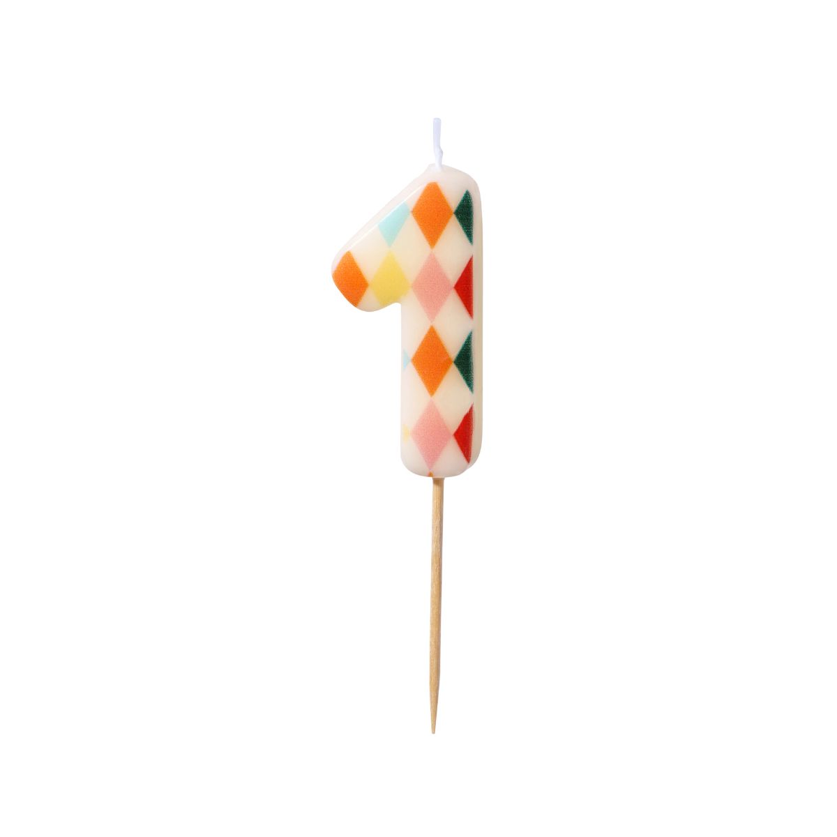 PartyDeco Bougie Chiffre 1 Losange 5,5 cm
