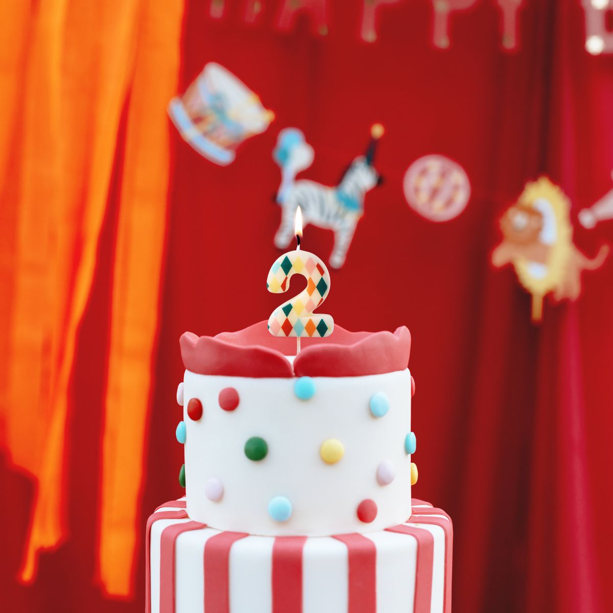 PartyDeco Bougie Chiffre 2 Losange 5,5 cm