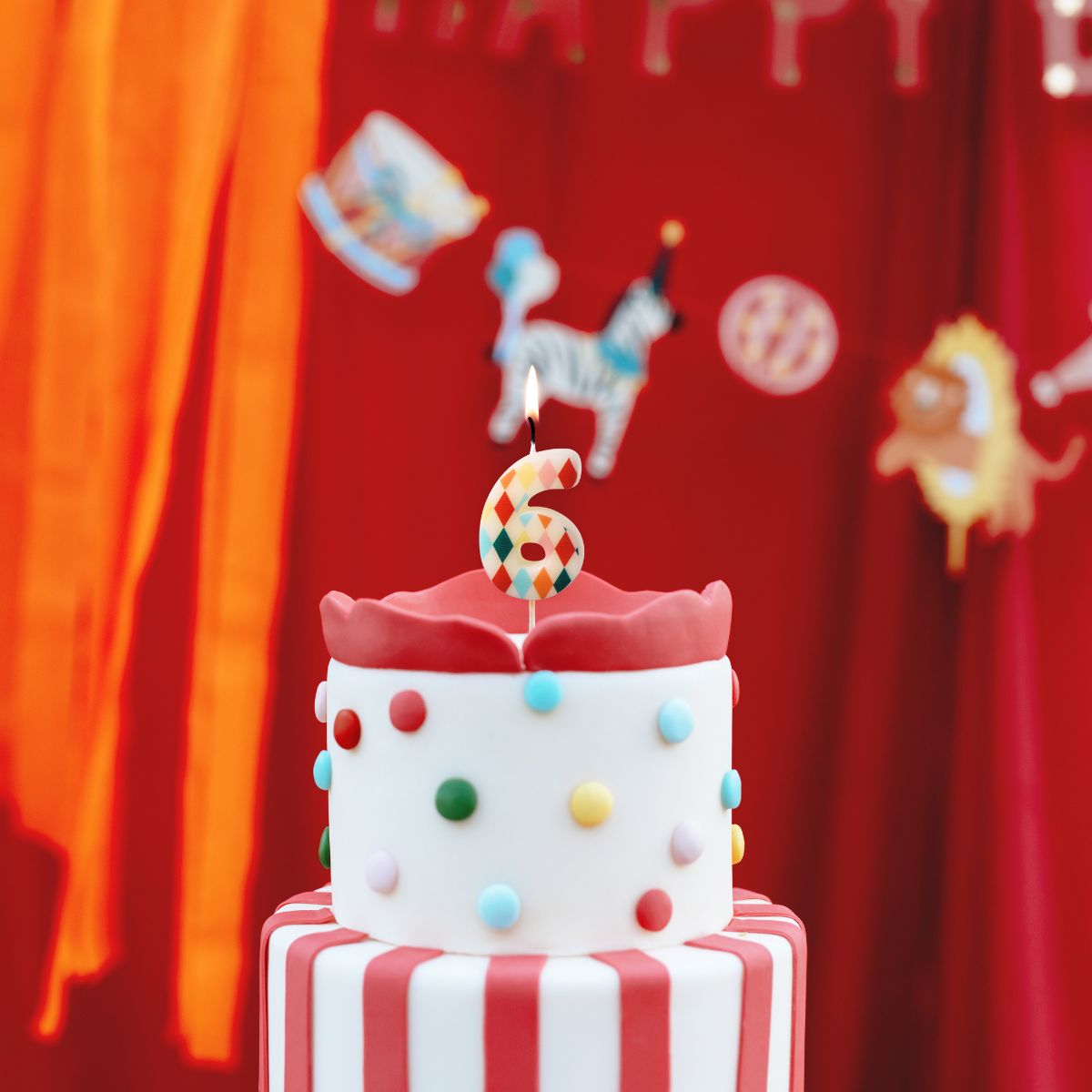 PartyDeco Bougie Chiffre 6 Losange 5,5 cm