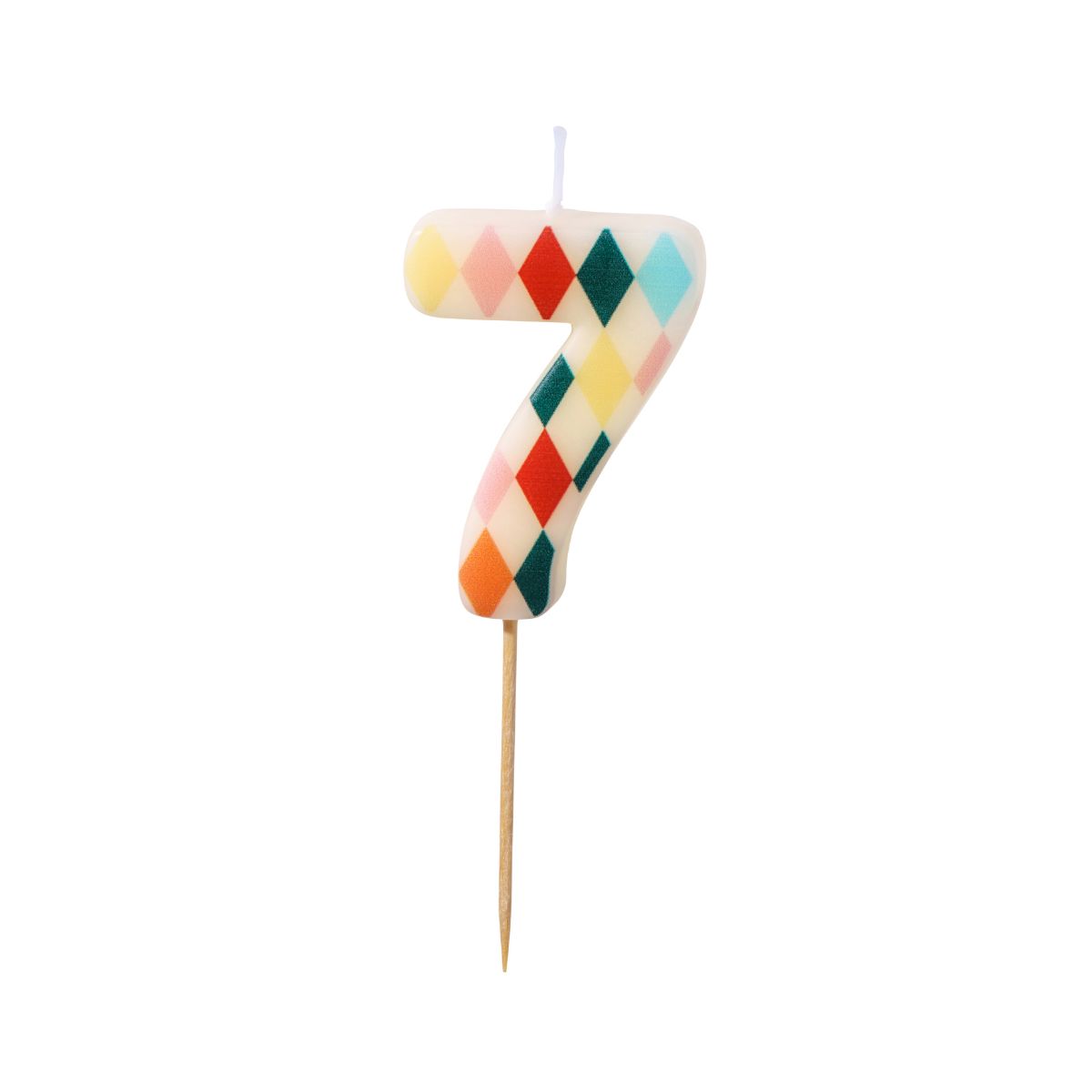 PartyDeco Bougie Chiffre 7 Losange 5,5 cm
