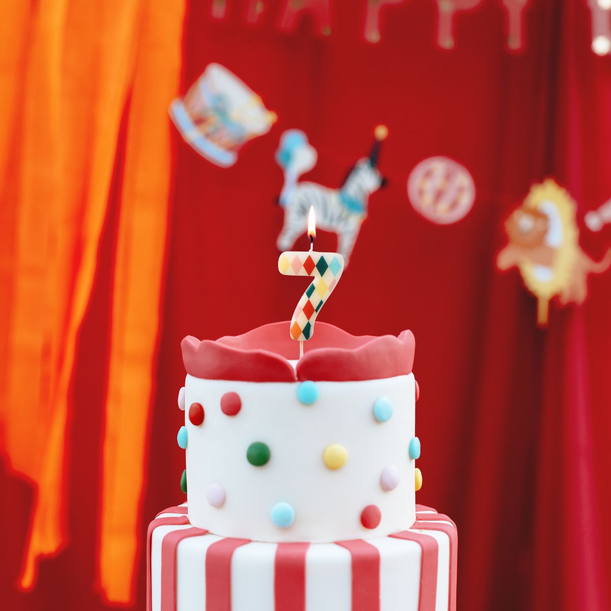 PartyDeco Bougie Chiffre 7 Losange 5,5 cm