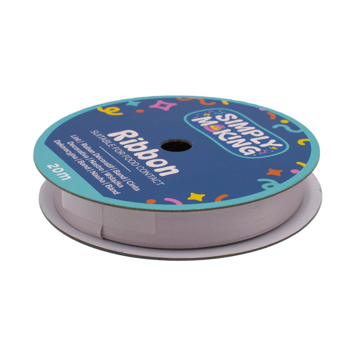 Simply Making Ruban à Gâteau Argent 12 mm x 20 m