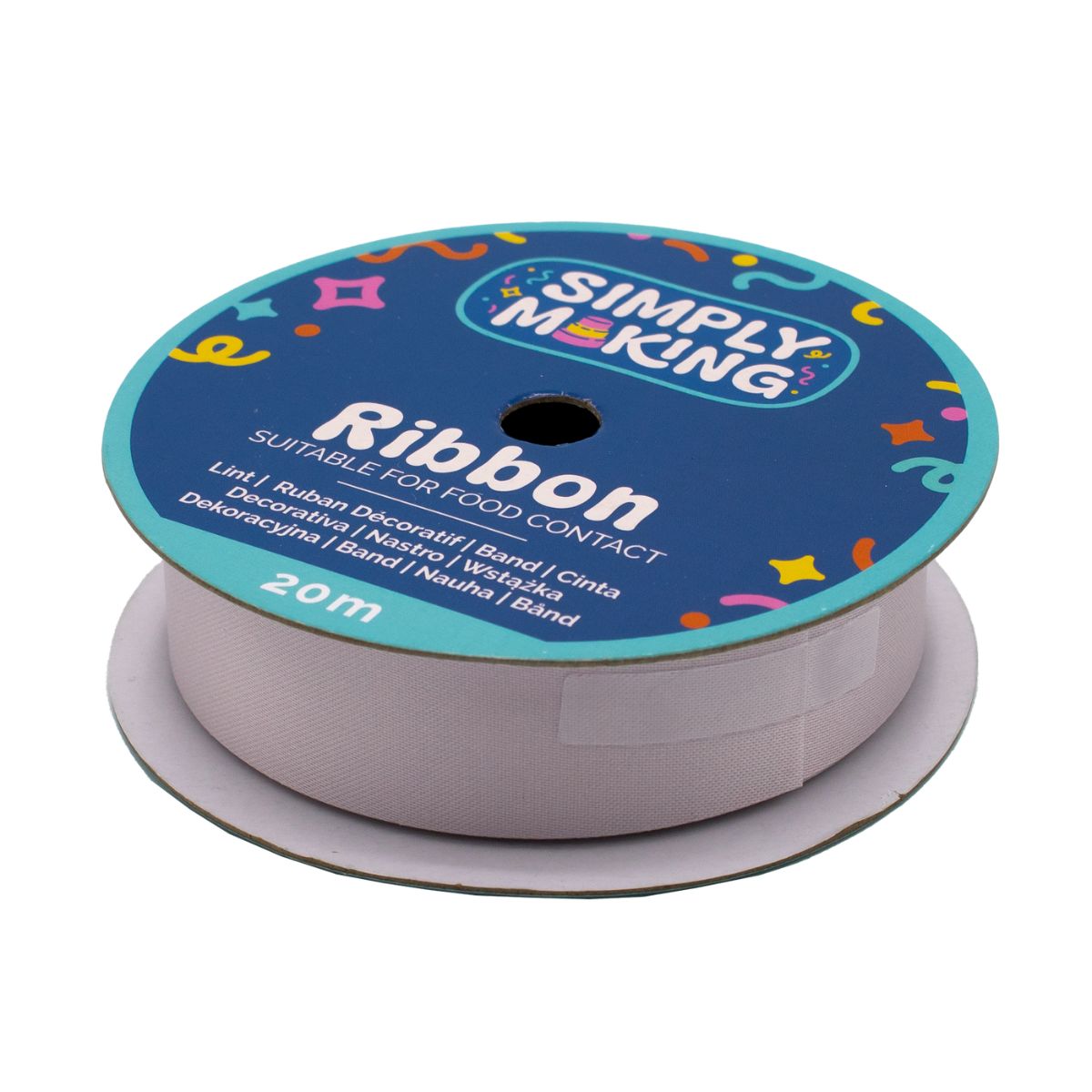 Simply Making Ruban à Gâteau Argent 24 mm x 20 m