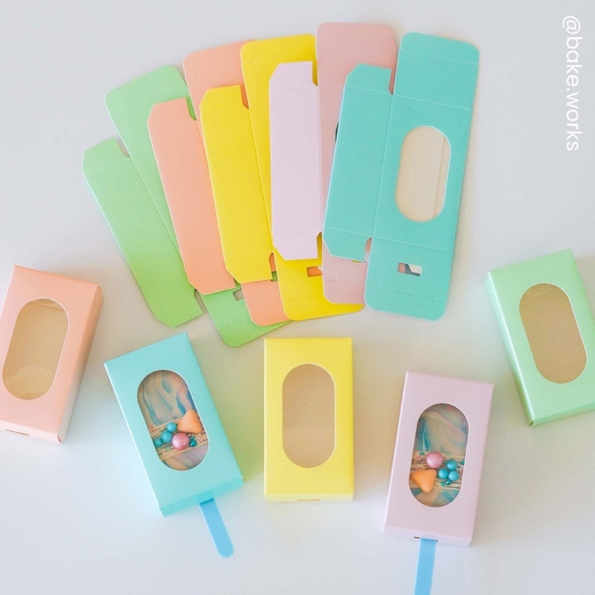 Simply Making Cakesicle Box pk/10 - Jaune pastel
