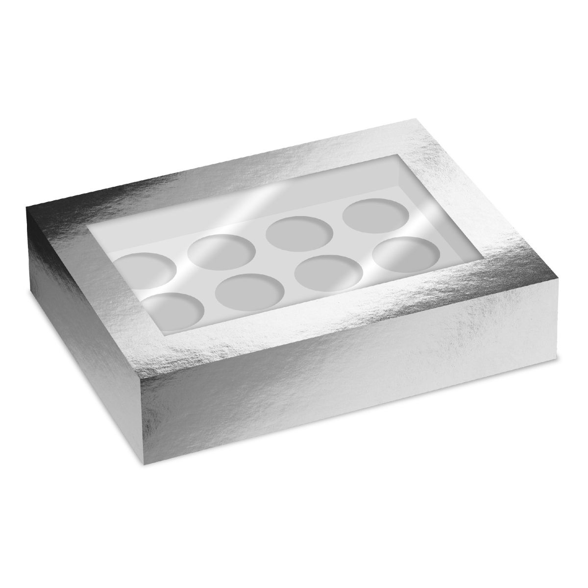 Simply Making Boîte à Cupcakes Fenêtre Argent Métallisé 12 pk/2