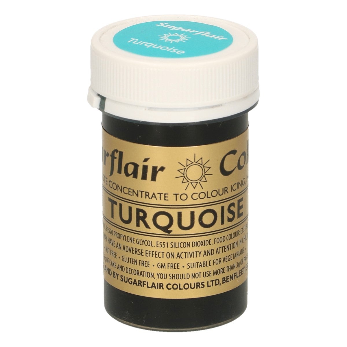 Sugarflair Colorant en Pâte TURQUOISE, 25g