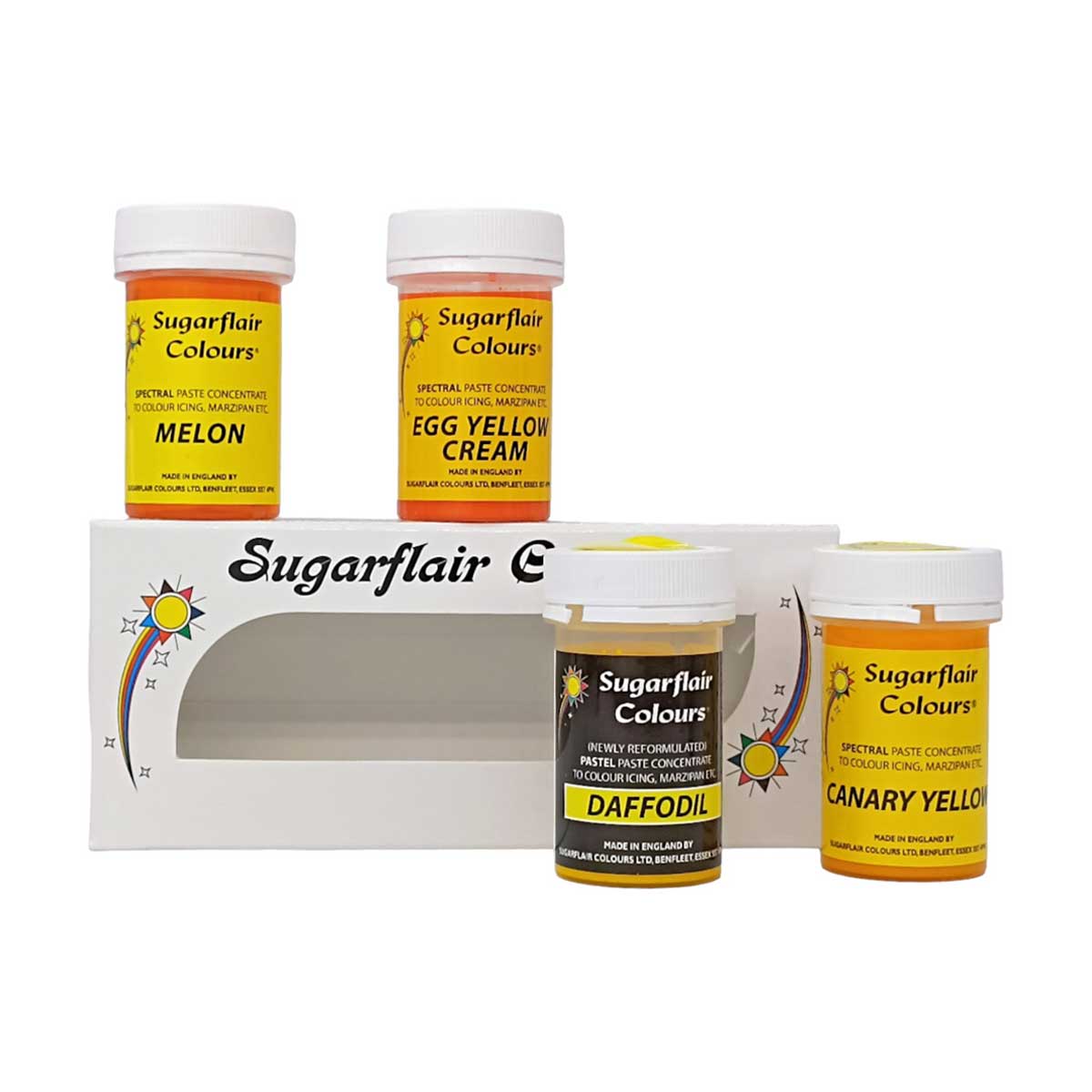 Sugarflair Pâte Colorante Mixte Jaune Set/4