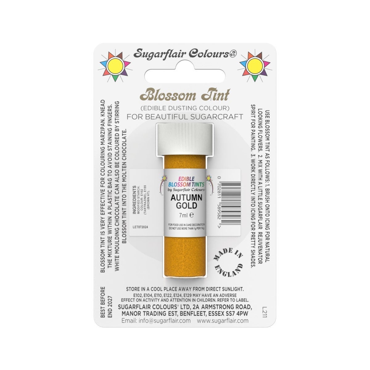 Sugarflair Colorant en Poudre OR AUTOMNE, 7ml
