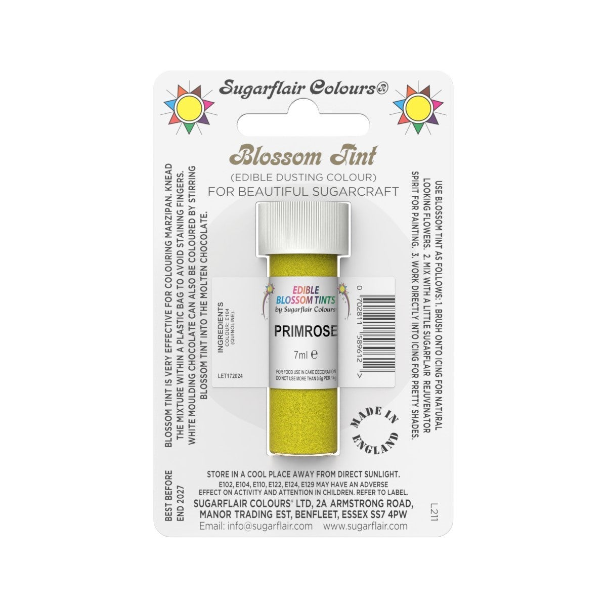 Sugarflair Colorant en Poudre Primrose, 7ml