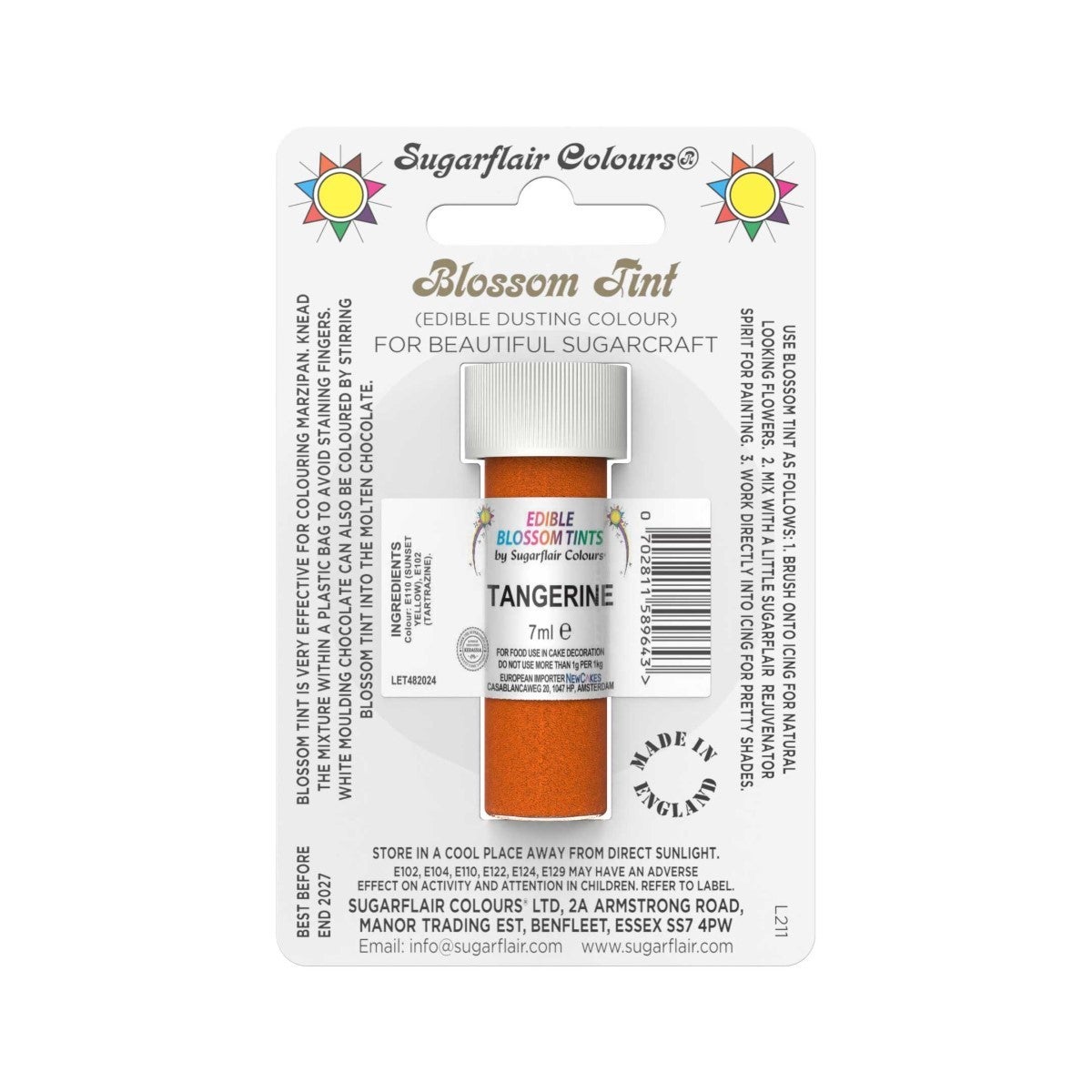 Sugarflair Colorant en Poudre MANDARINE, 7ml