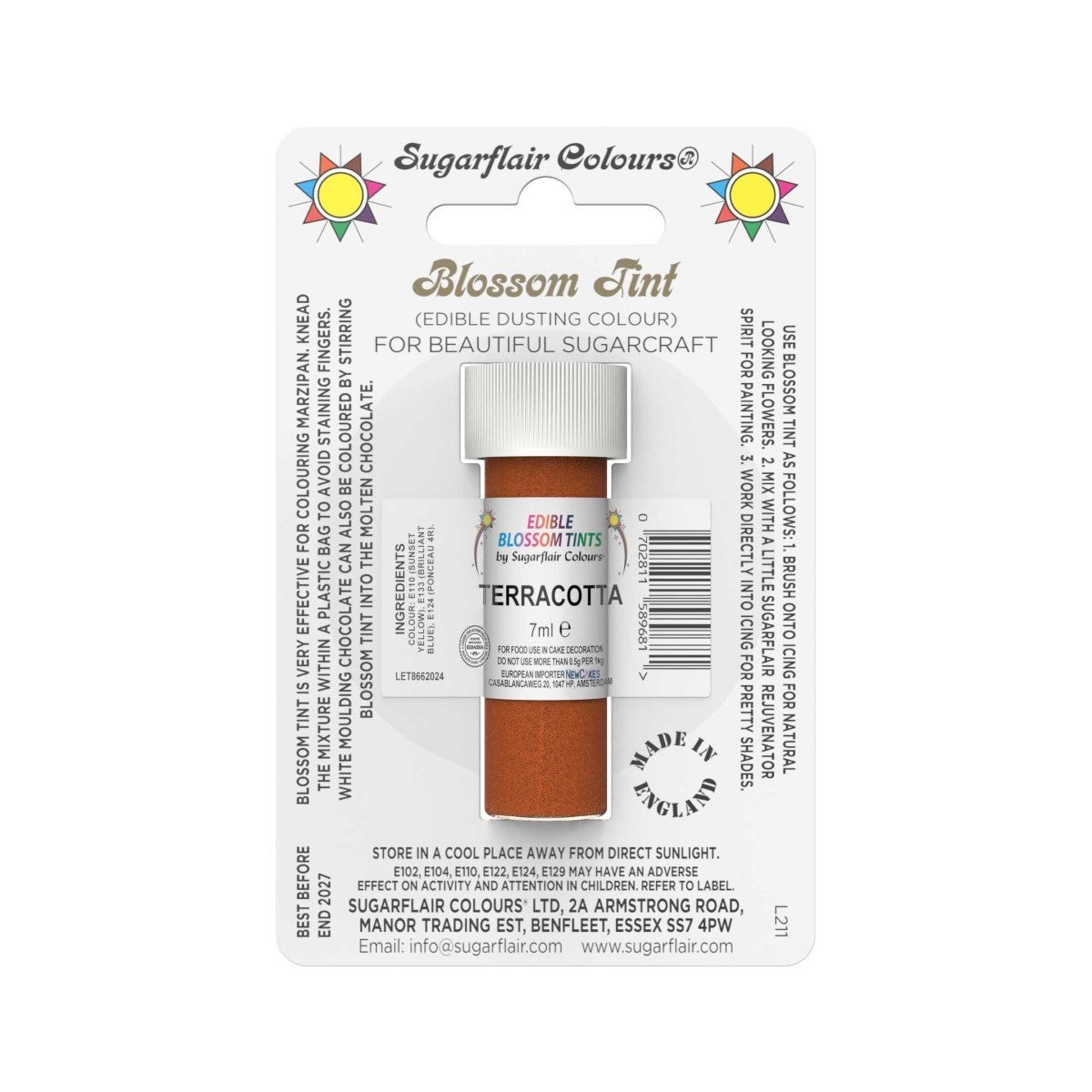 Sugarflair Colorant en Poudre TERRACOTTA, 7ml