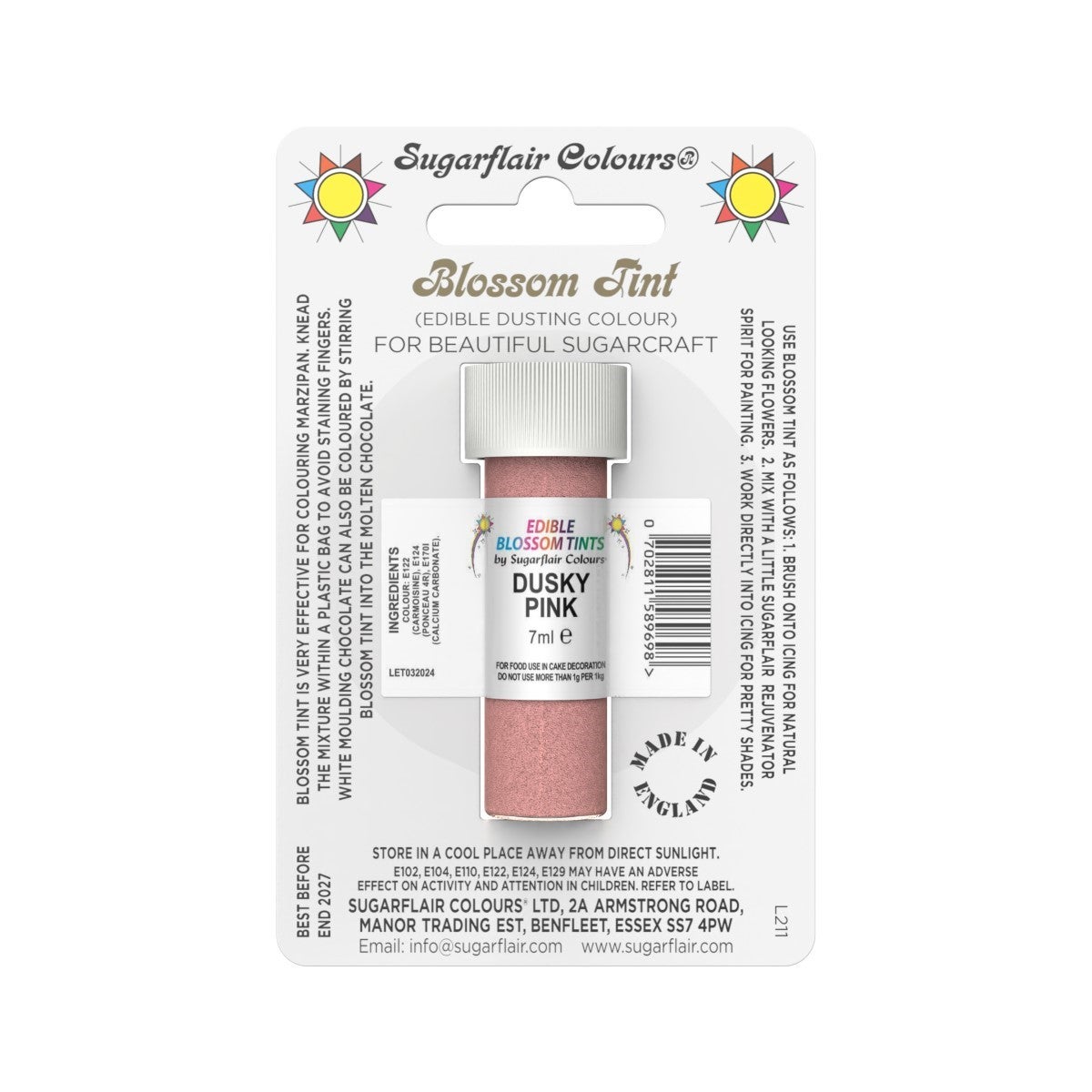 Sugarflair Colorant en Poudre ROSE FONCÉ, 7ml