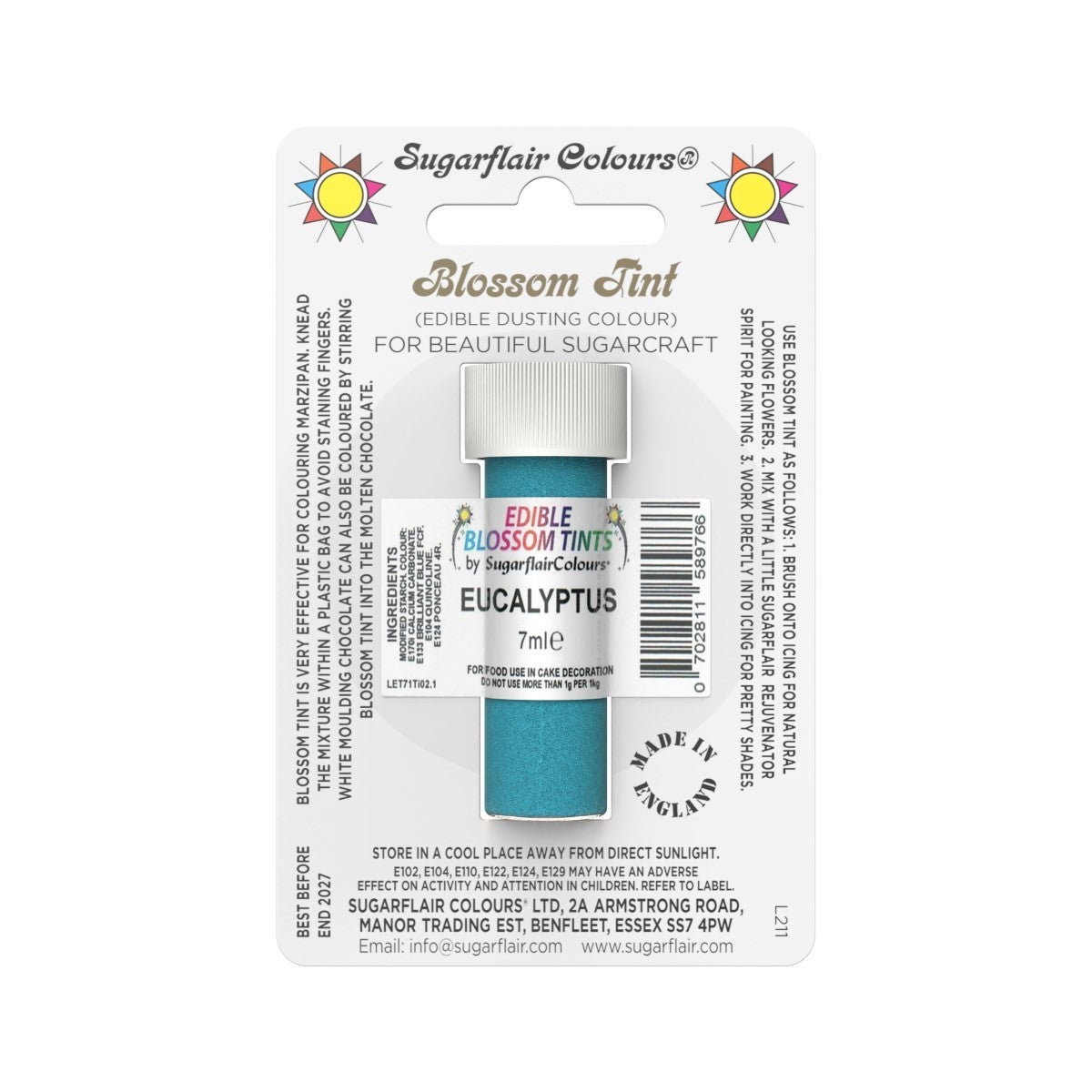 Sugarflair Eetbare Kleurpoeder Eucalyptus Groen 7ml