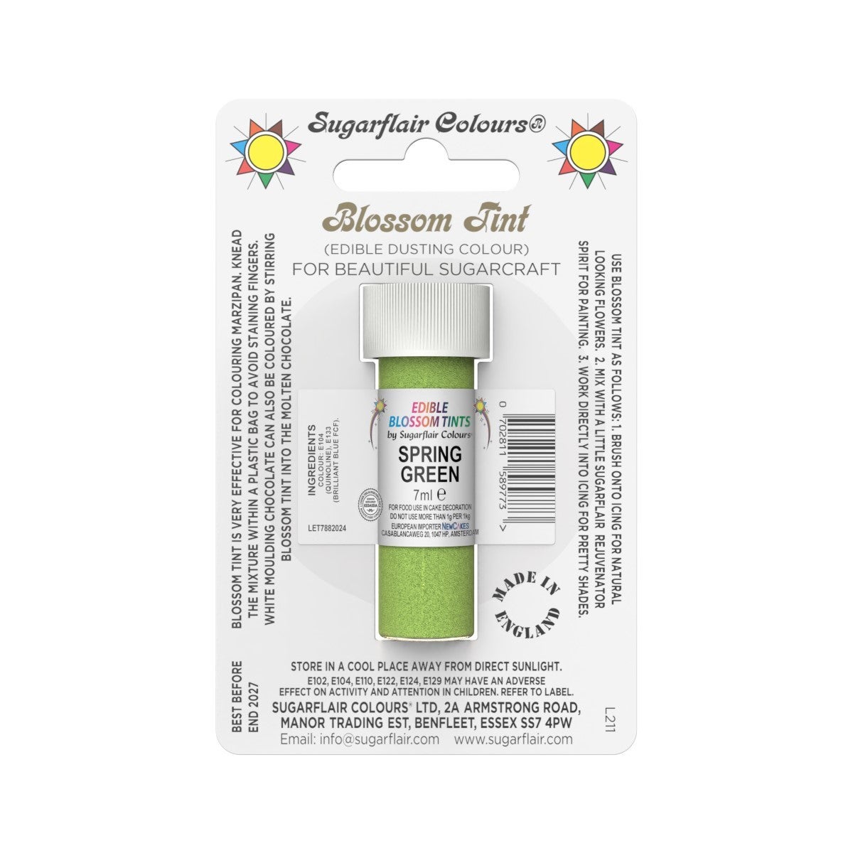 Sugarflair Eetbare Kleurpoeder Lentegroen 7ml