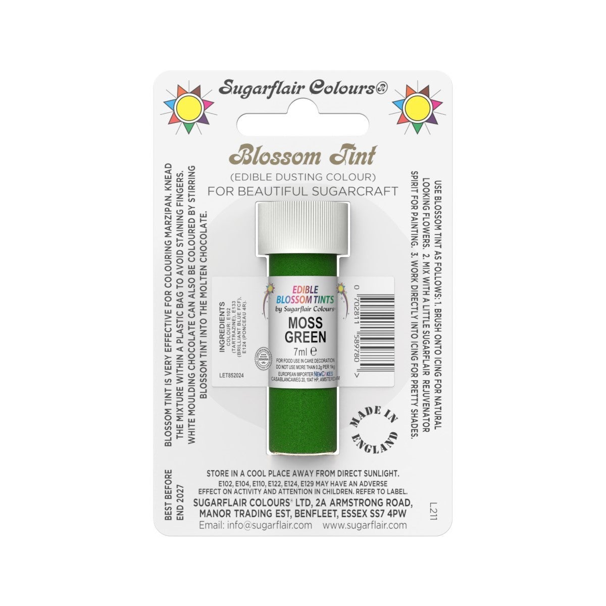 Sugarflair Colorant en Poudre VERT MOUSSE, 7ml