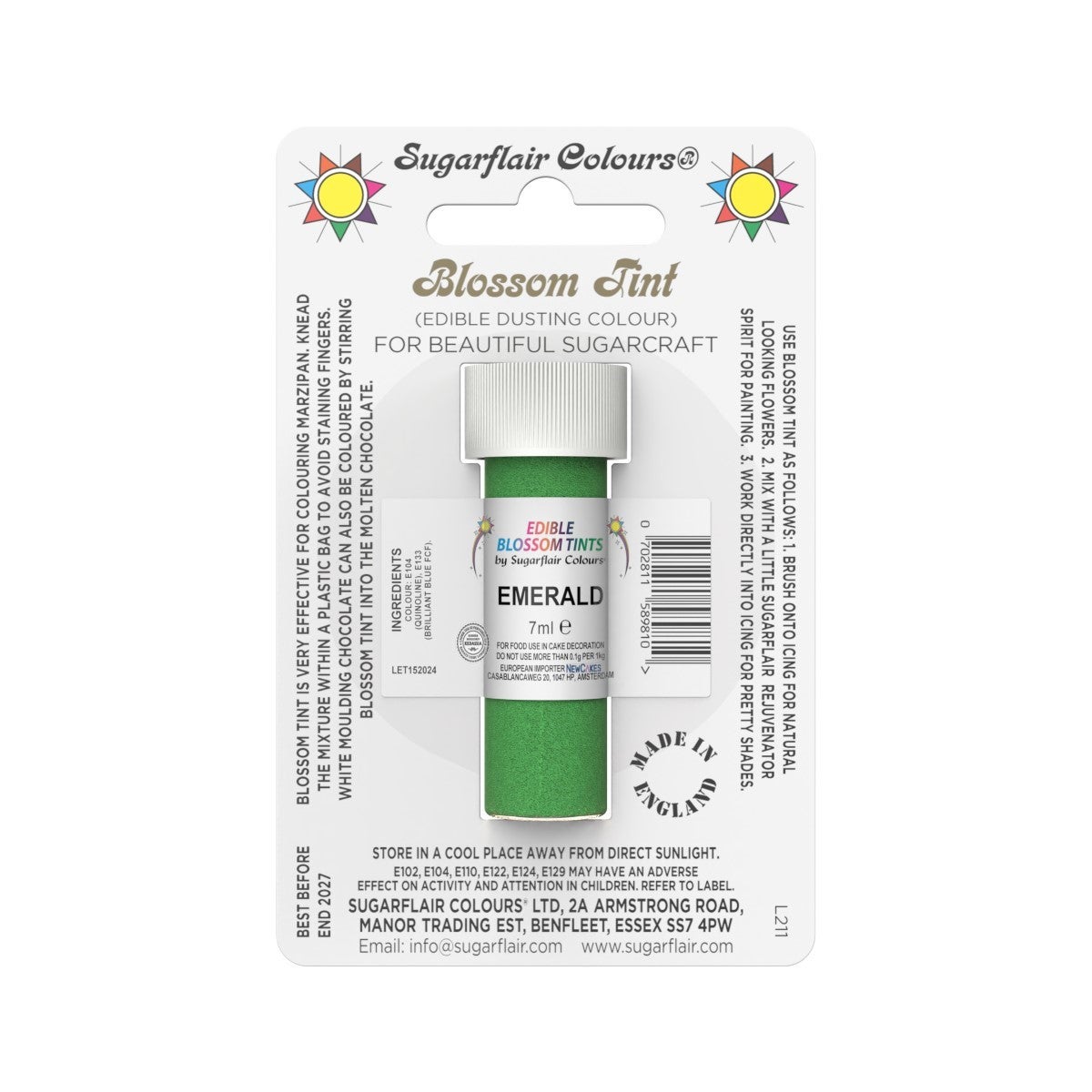 Sugarflair Colorant en Poudre ÉMERAUDE, 7ml
