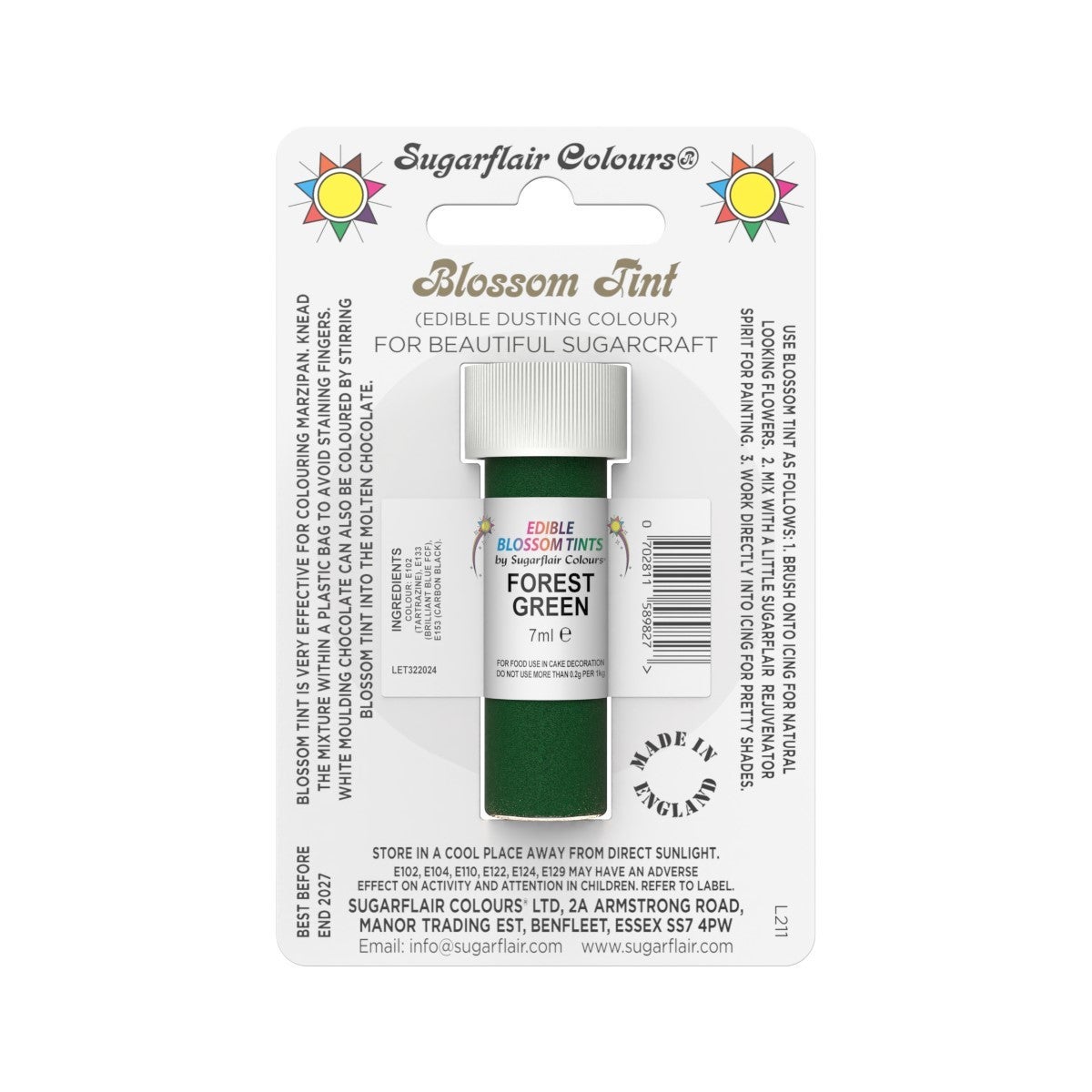 Sugarflair Colorant en Poudre VERT FORÊT 7ml