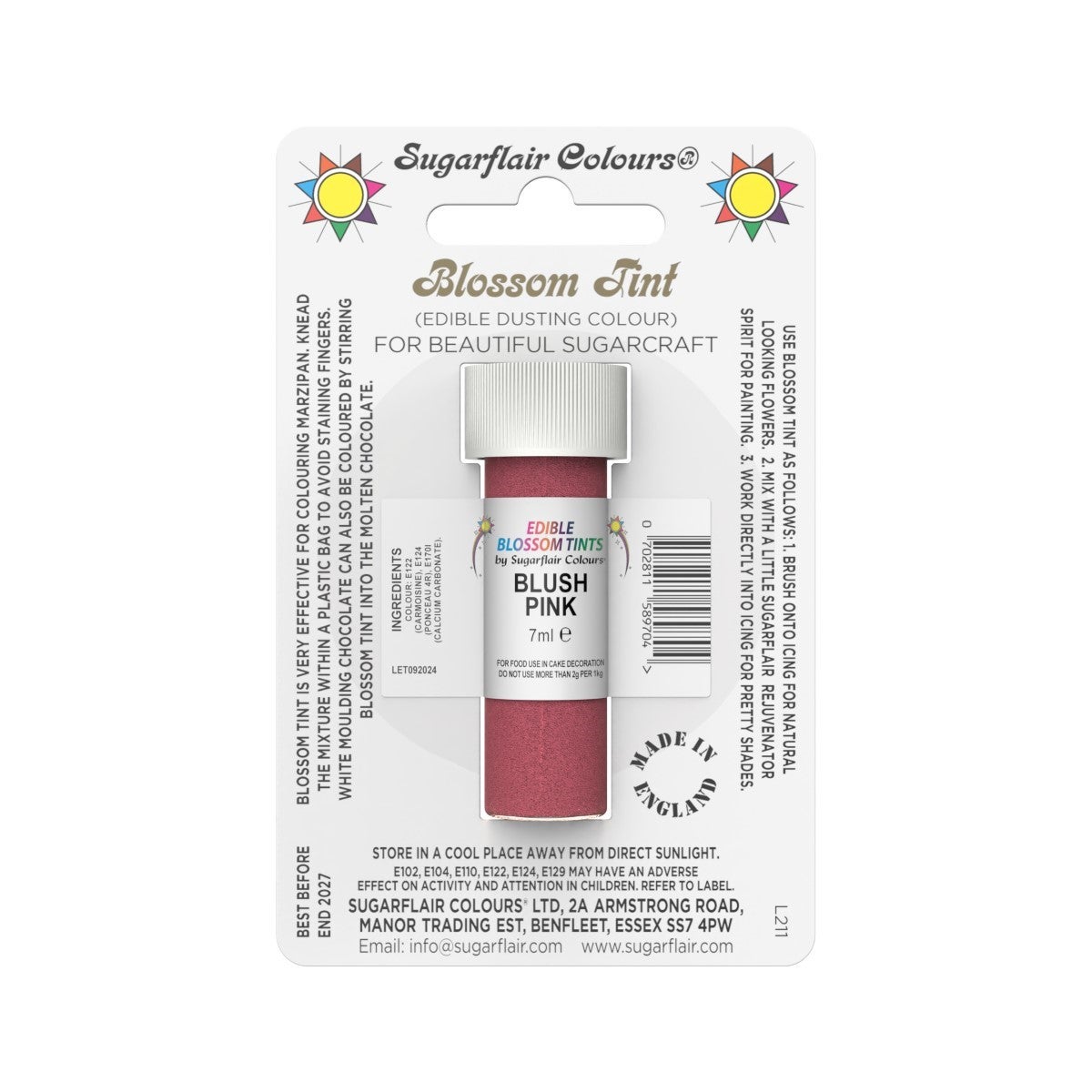 Sugarflair Colorant en Poudre ROSE VIF, 7ml