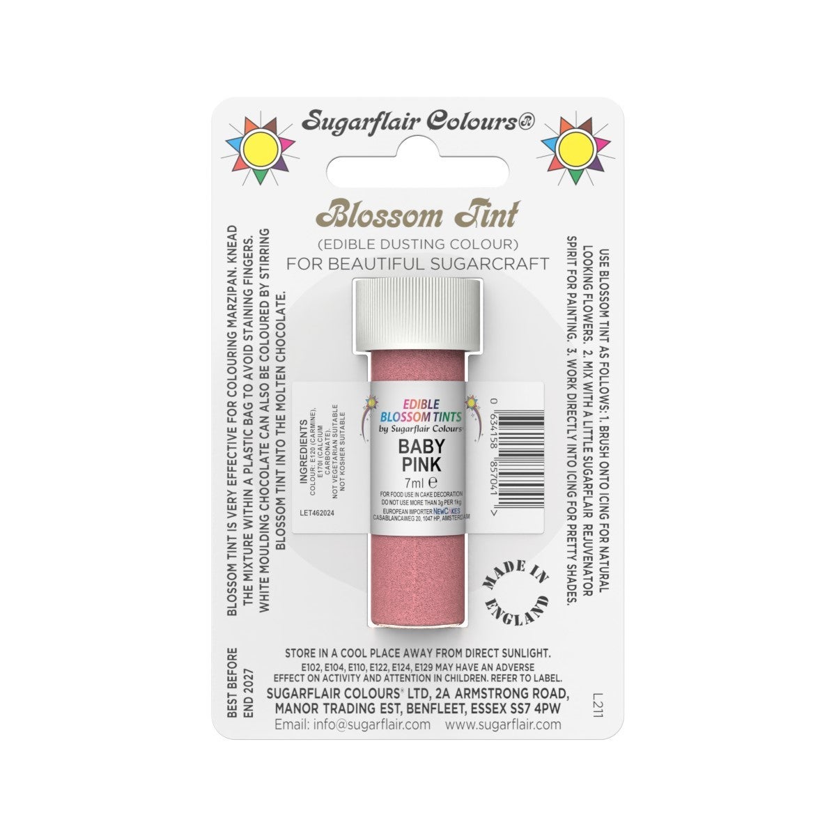 Sugarflair Poudre Colorée ROSE BÉBÉ - 7mL