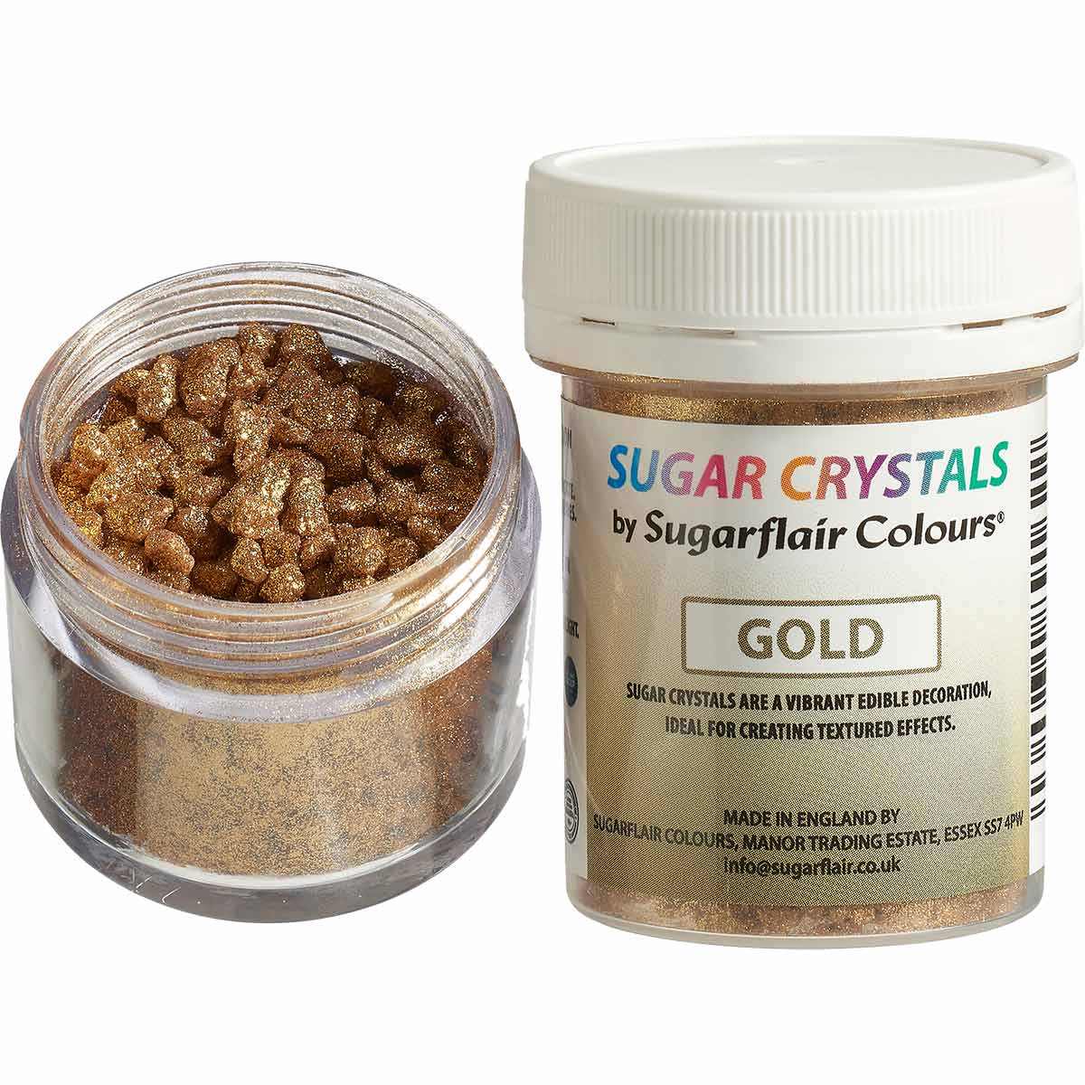 Les Sugar Crystals Sugarflair en couleur Gold