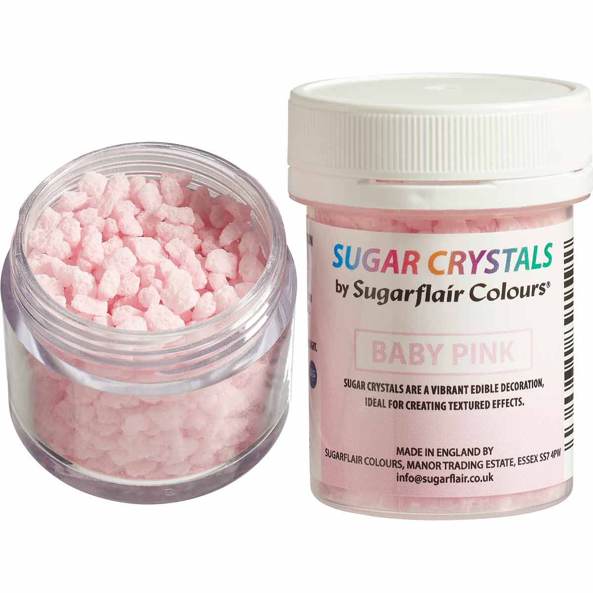 Les Sugar Crystals Sugarflair en couleur Baby Pink