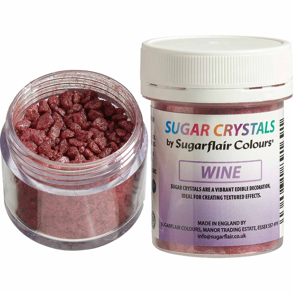 Les Sugar Crystals Sugarflair en couleur Wine