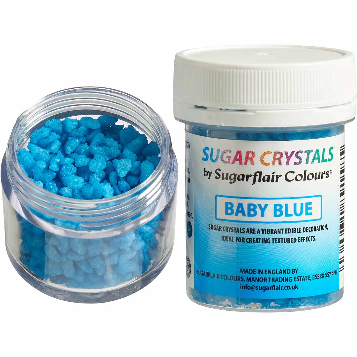 Les Sugar Crystals Sugarflair en couleur Baby Blue