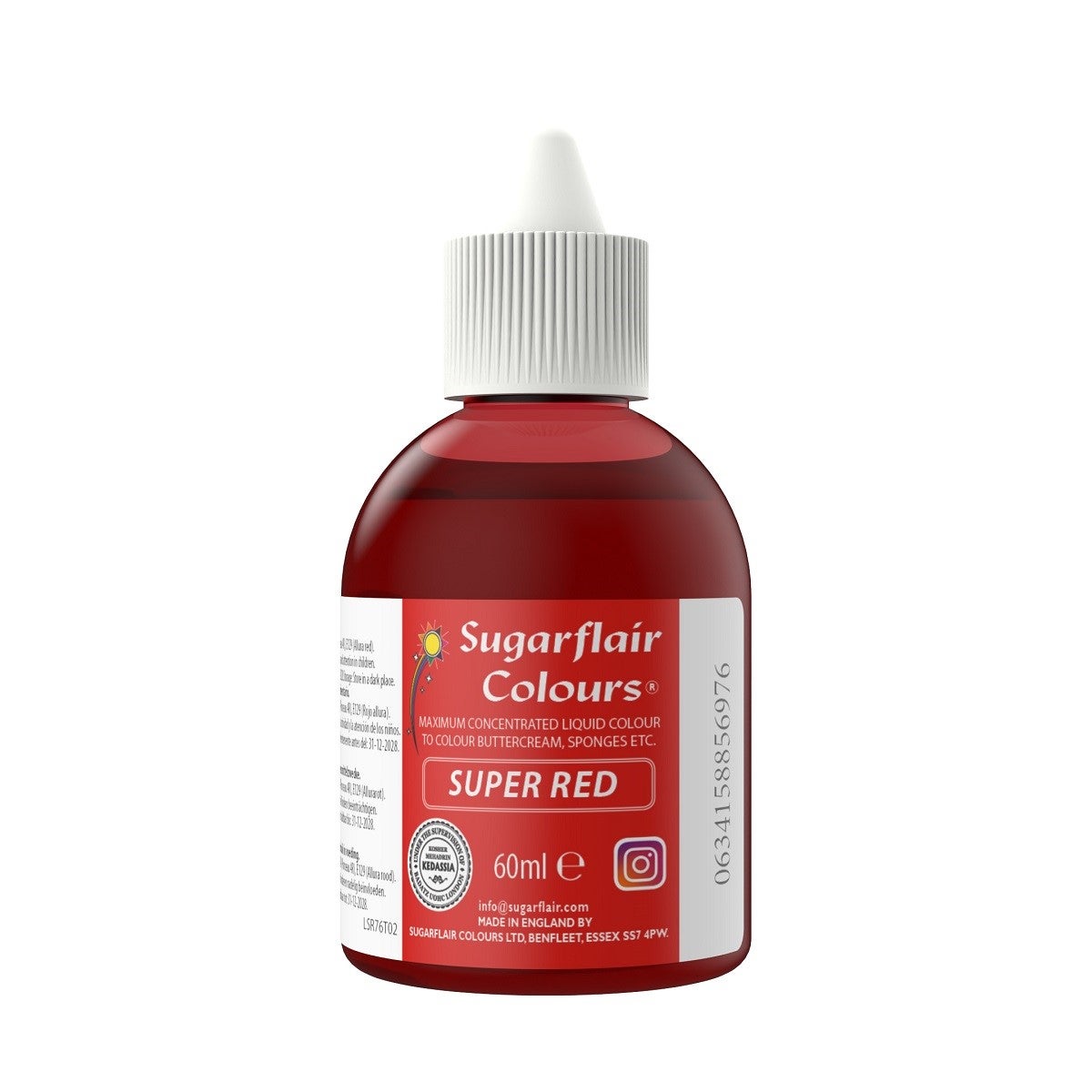Sugarflair Colorant Liquide Rouge Intense - 60 mL