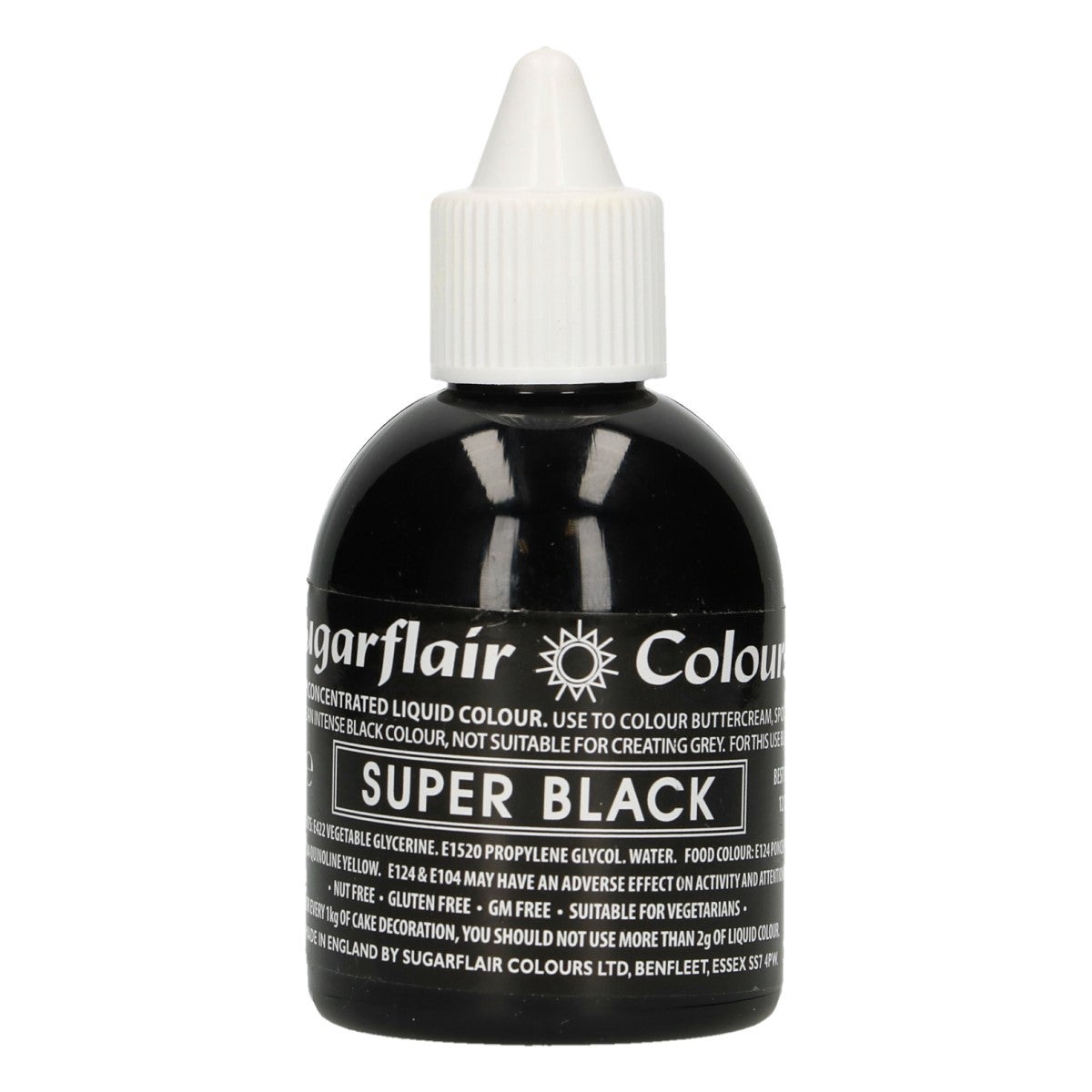 Sugarflair Colorant Liquide Noir Intense - 60 mL