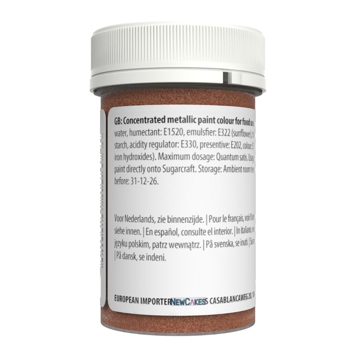 Sugarflair Edible Metallic Paint - Ruby Rose Gold 25ml