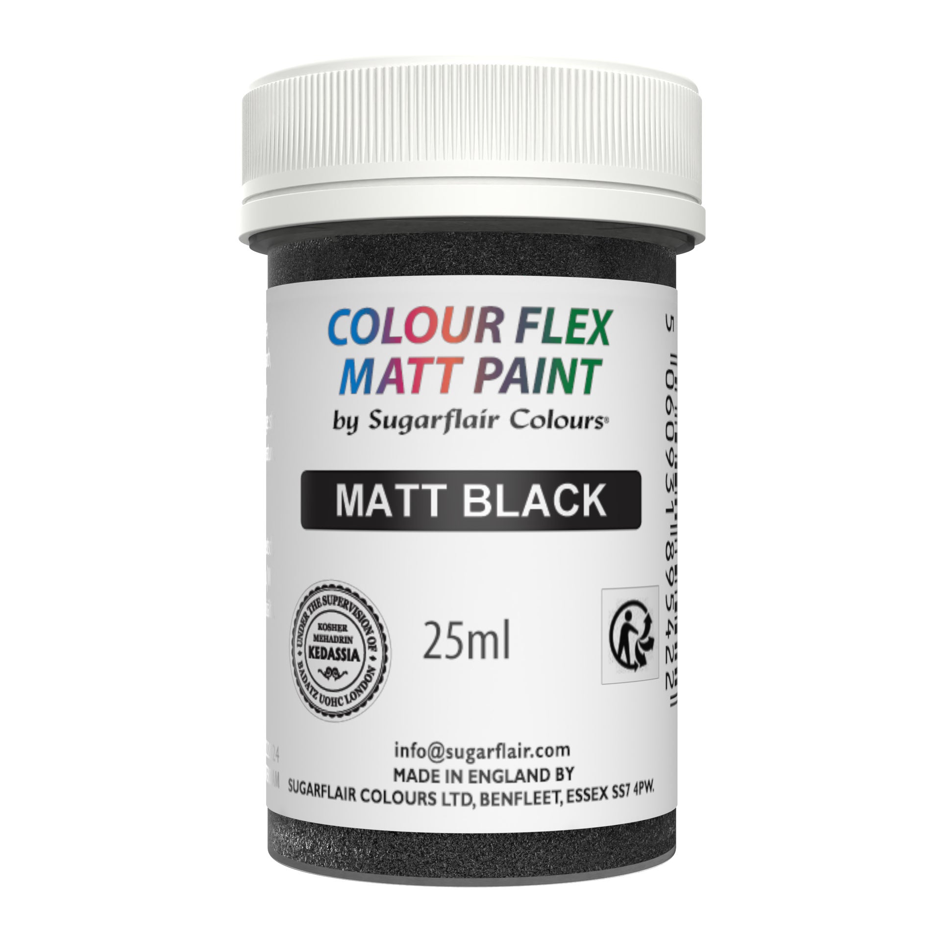 Sugarflair Edible Matt Paint - Noir - 25ml