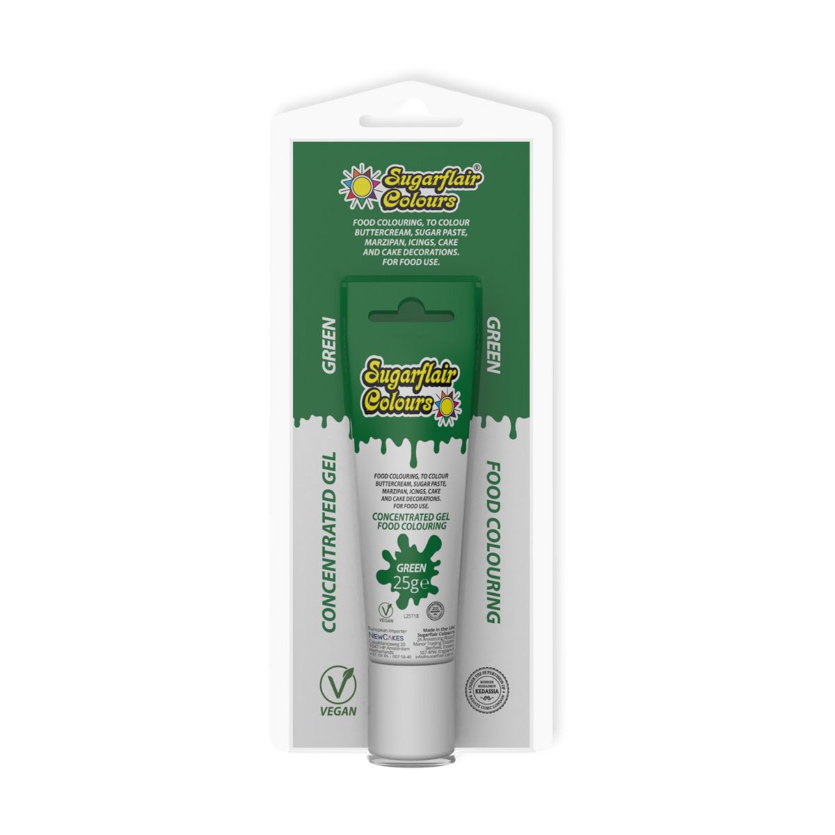 Sugarflair Gel Colour Tube Vert 25 g