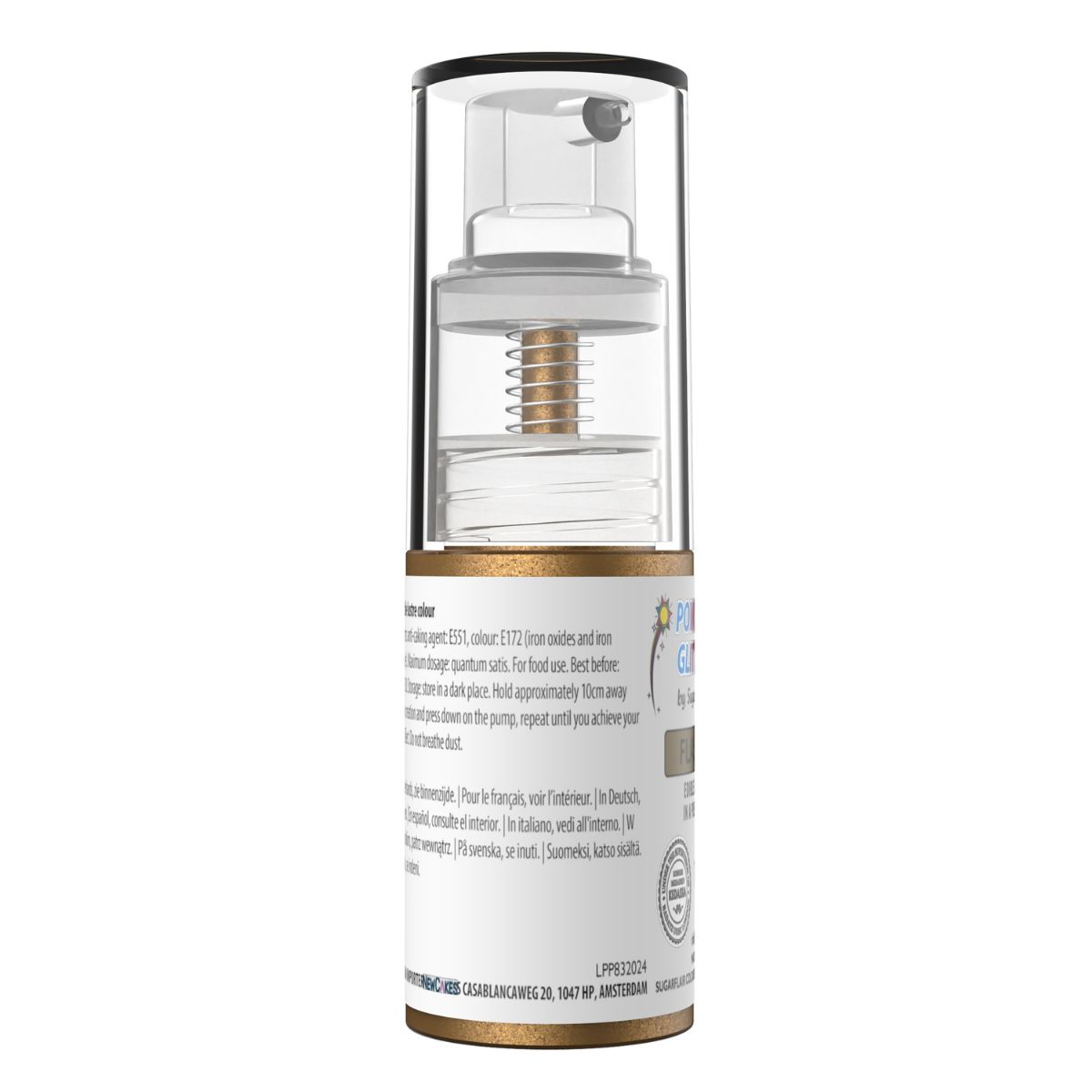 Sugarflair Powder Pump - Flash Gold - 10g