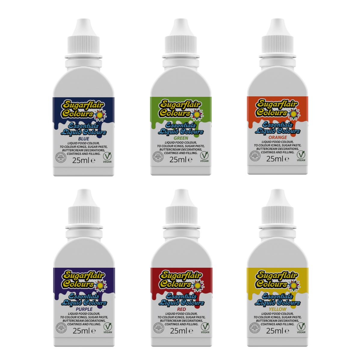 Sugarflair Liquid Colour Arc-en-Ciel set/6