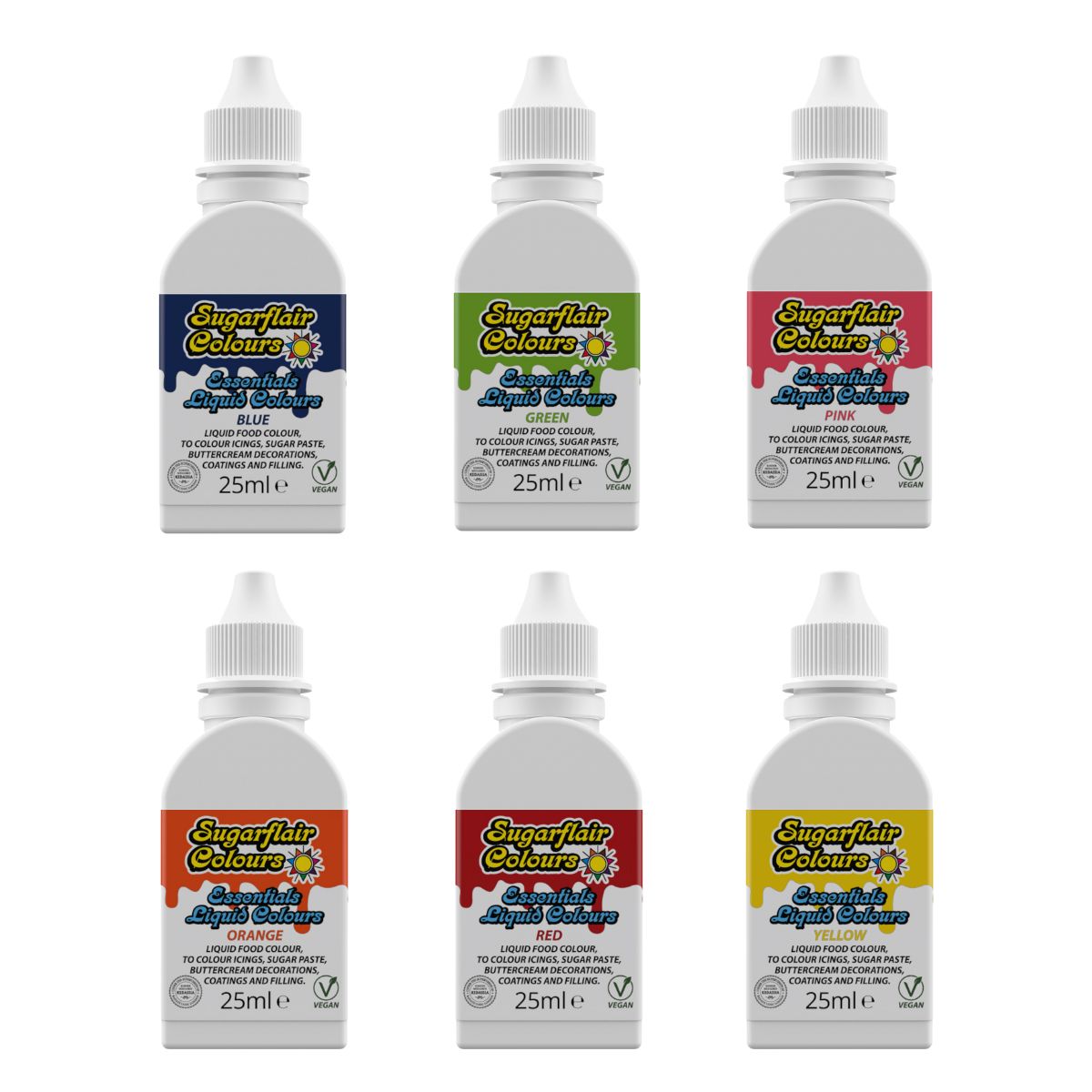 Sugarflair Liquid Colour Populaire set/6