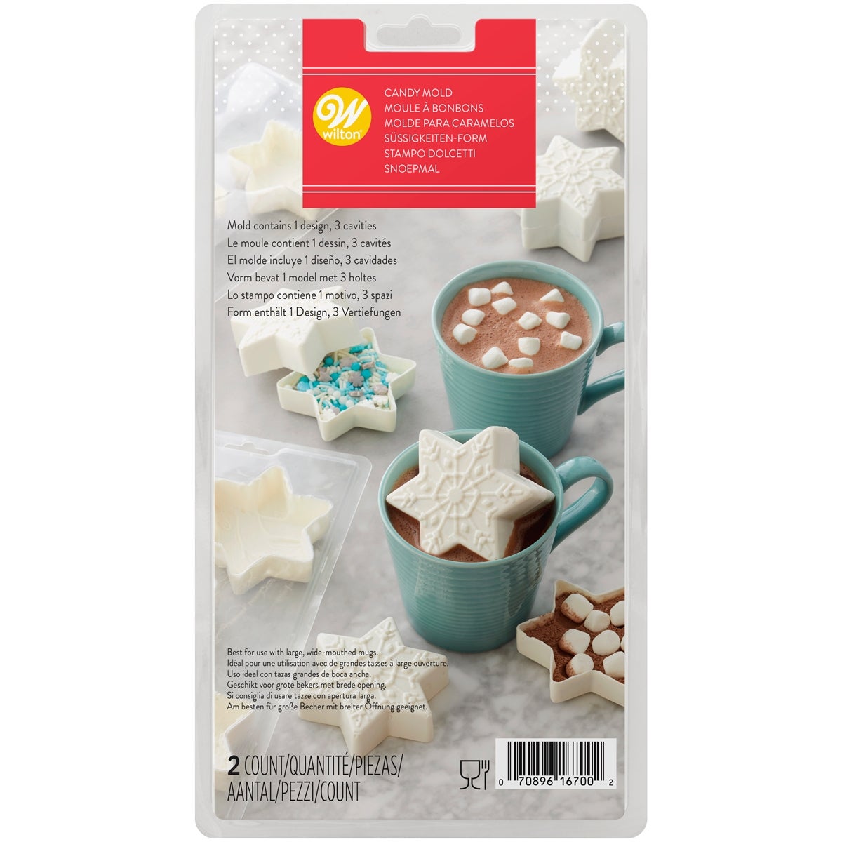 Wilton Moule à Bonbons 3D Chocolat Chaud Flocon de Neige