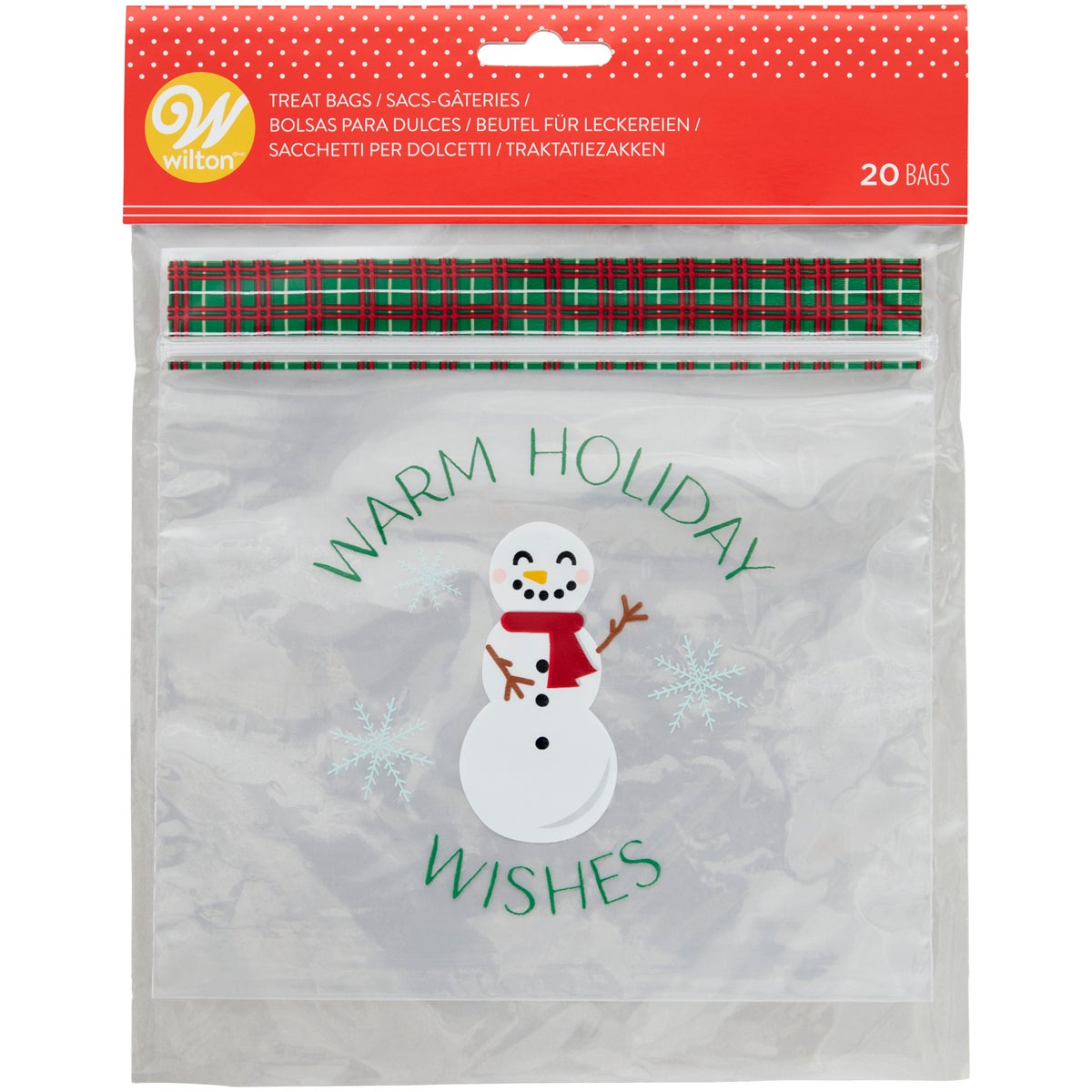 Wilton Sacs à friandises refermables Bonhomme de neige pk/20